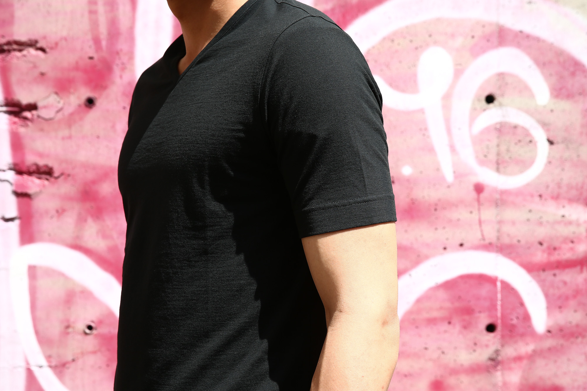 ZANONE (ザノーネ) V-neck T-shirt ice cotton(アイスコットン) 810237 Z0380 VネックTシャツ BLACK (ブラック・Z0015) MADE IN ITALY(イタリア製) 2018 春夏新作 zanone ザノーネ 愛知 名古屋 Alto e Diritto アルト エ デリット アイスコットン Vネック 