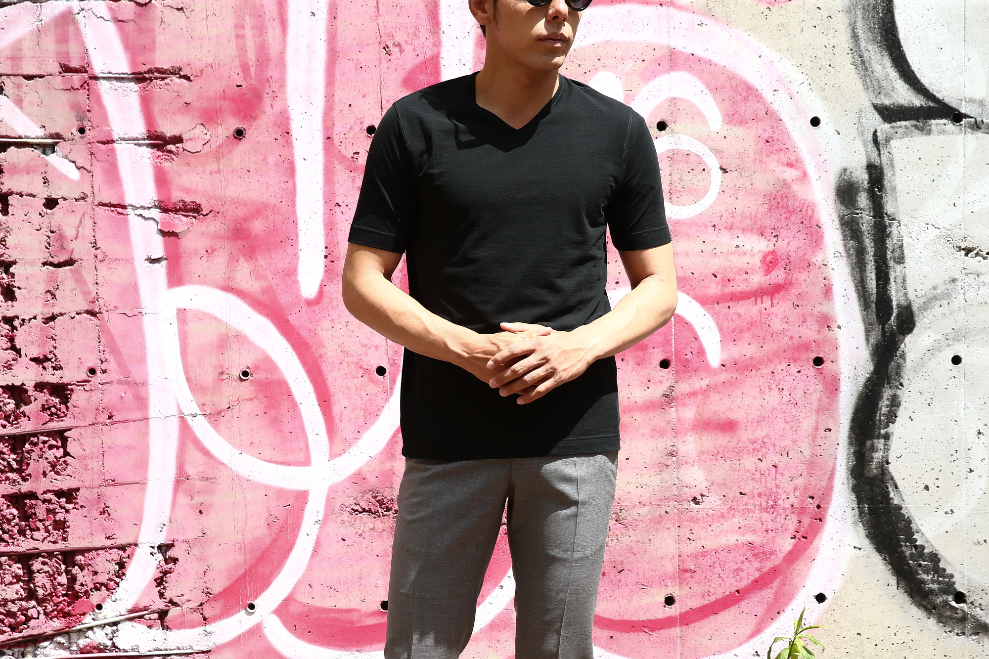 ZANONE (ザノーネ) V-neck T-shirt ice cotton(アイスコットン) 810237 Z0380 VネックTシャツ BLACK (ブラック・Z0015) MADE IN ITALY(イタリア製) 2018 春夏新作 zanone ザノーネ 愛知 名古屋 Alto e Diritto アルト エ デリット アイスコットン Vネック 