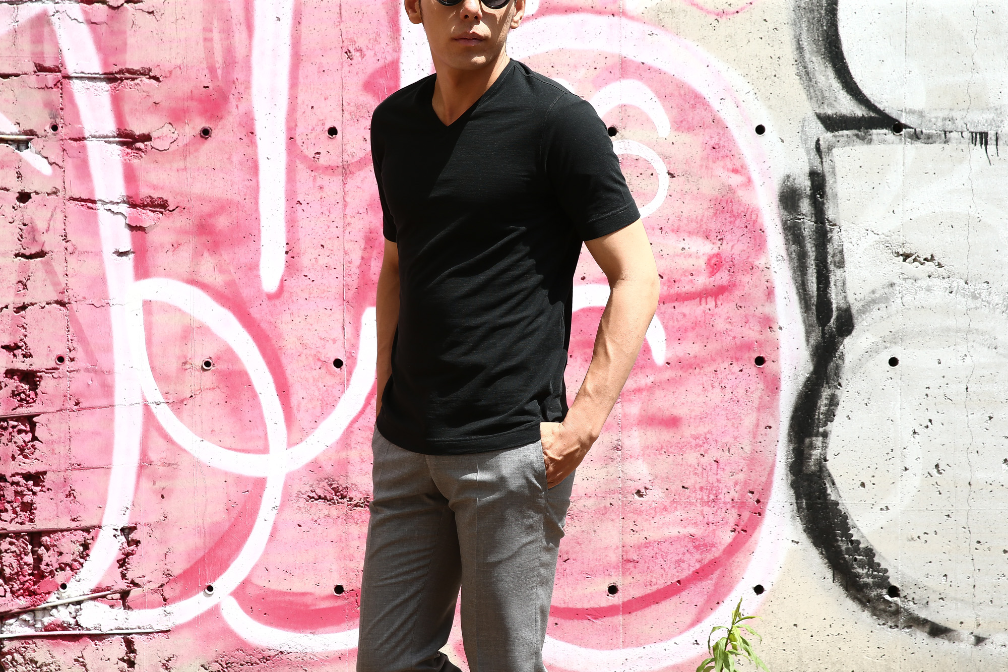 ZANONE (ザノーネ) V-neck T-shirt ice cotton(アイスコットン) 810237 Z0380 VネックTシャツ BLACK (ブラック・Z0015) MADE IN ITALY(イタリア製) 2018 春夏新作 zanone ザノーネ 愛知 名古屋 Alto e Diritto アルト エ デリット アイスコットン Vネック 