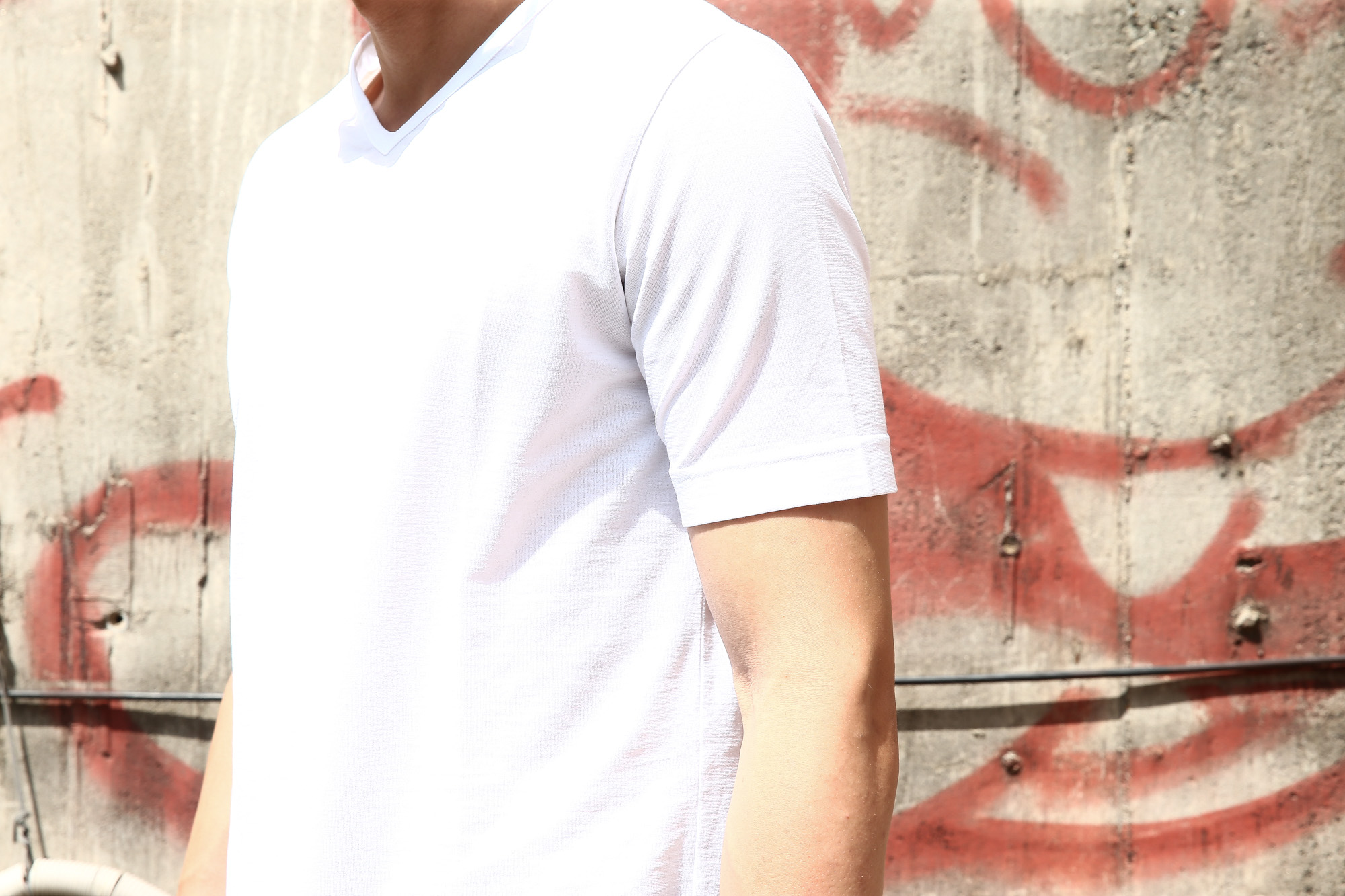 ZANONE (ザノーネ) V-neck T-shirt ice cotton(アイスコットン) 810237 Z0380 VネックTシャツ WHITE (ホワイト・Z0001) MADE IN ITALY(イタリア製) 2018 春夏新作 zanone ザノーネ 愛知 名古屋 Alto e Diritto アルト エ デリット アイスコットン Vネック