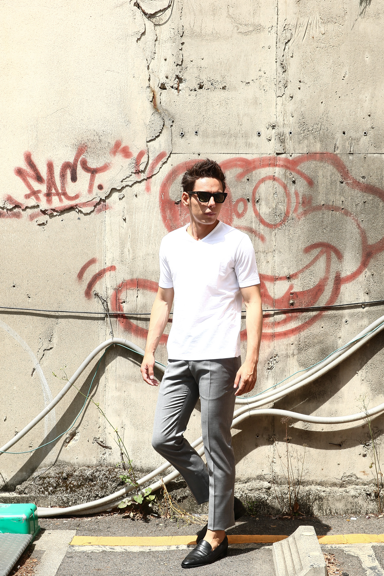 ZANONE (ザノーネ) V-neck T-shirt ice cotton(アイスコットン) 810237 Z0380 VネックTシャツ WHITE (ホワイト・Z0001) MADE IN ITALY(イタリア製) 2018 春夏新作 zanone ザノーネ 愛知 名古屋 Alto e Diritto アルト エ デリット アイスコットン Vネック 