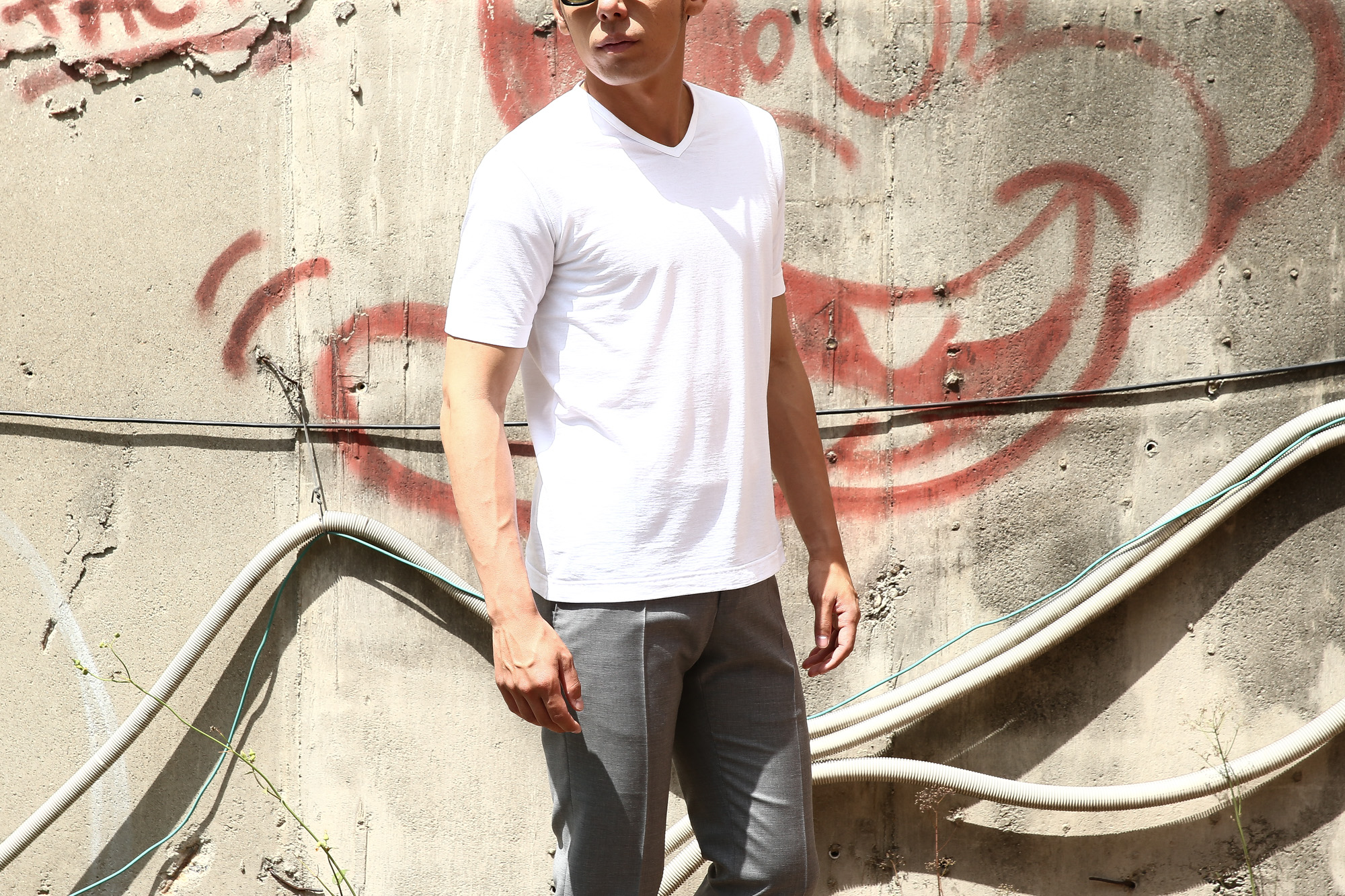 ZANONE (ザノーネ) V-neck T-shirt ice cotton(アイスコットン) 810237 Z0380 VネックTシャツ WHITE (ホワイト・Z0001) MADE IN ITALY(イタリア製) 2018 春夏新作 zanone ザノーネ 愛知 名古屋 Alto e Diritto アルト エ デリット アイスコットン Vネック