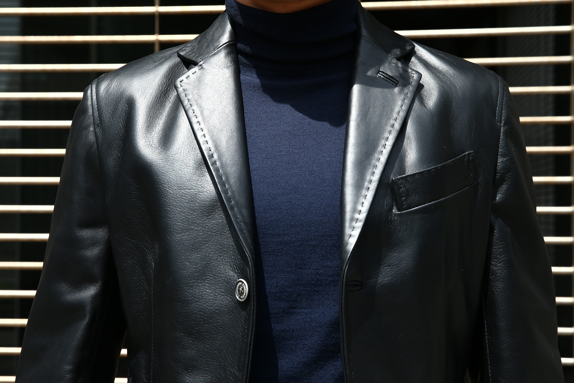 CINQUANTA (チンクアンタ) H613 SINGLE TAILORED JACKET CAVALLO (シングル テーラード ジャケット) ホースレザー ジャケット BLACK (ブラック・999) Made in italy (イタリア製) 2018 秋冬 【ご予約受付中】 cinquanta チンクアンタ レザージャケット ジャケット 愛知 名古屋 Alto e Diritto アルト エ デリット