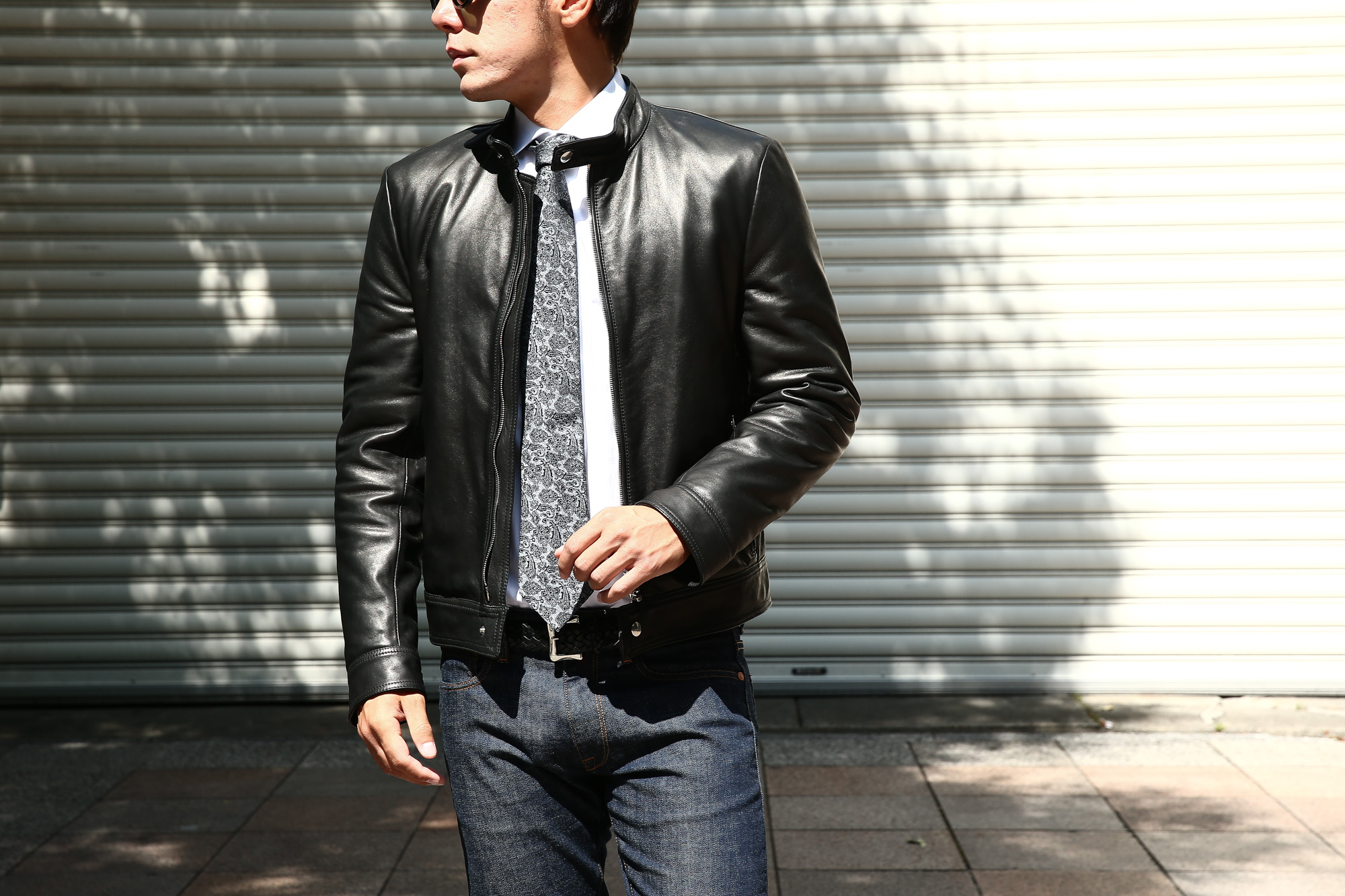 EMMETI (エンメティ) ANDREA (アンドレア) Lambskin Nappa Leather ラムナッパレザー 中綿入り シングル ライダース ジャケット NERO (ブラック・190/1) Made in italy (イタリア製) 2018 秋冬　【ご予約受け付け中】 emmeti juri ユリ 愛知 名古屋 Alto e Diritto アルト エ デリット レザージャケット シングルレザー