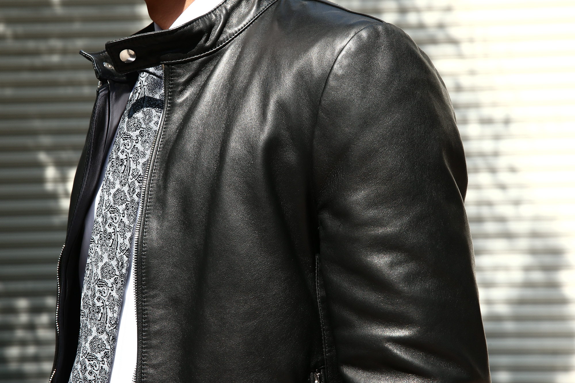 EMMETI (エンメティ) ANDREA (アンドレア) Lambskin Nappa Leather ラムナッパレザー 中綿入り シングル ライダース ジャケット NERO (ブラック・190/1) Made in italy (イタリア製) 2018 秋冬　【ご予約受け付け中】 emmeti juri ユリ 愛知 名古屋 Alto e Diritto アルト エ デリット レザージャケット シングルレザー