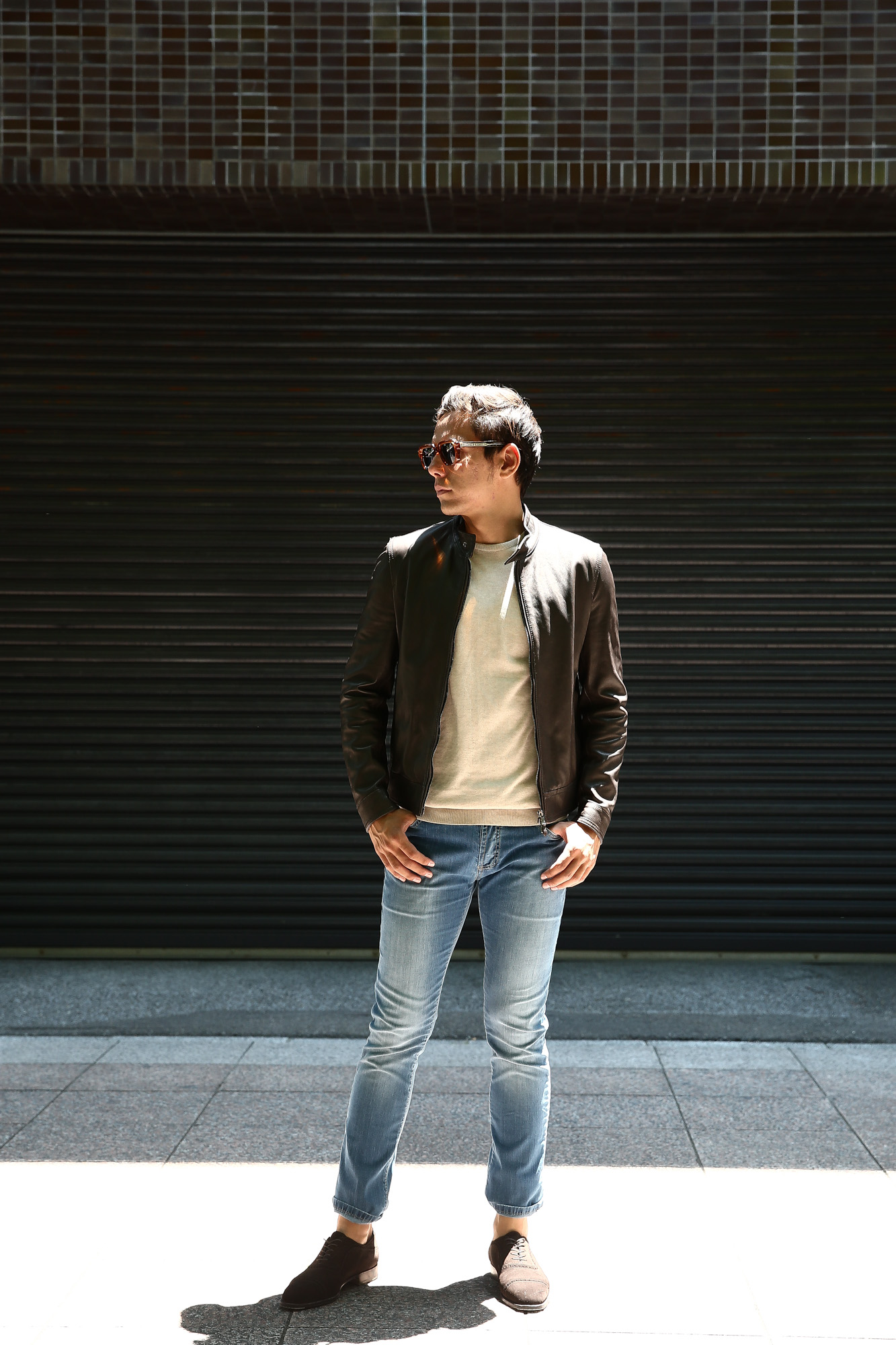 EMMETIエンメティ JURIユリ Lambskin nappa シングルライダース