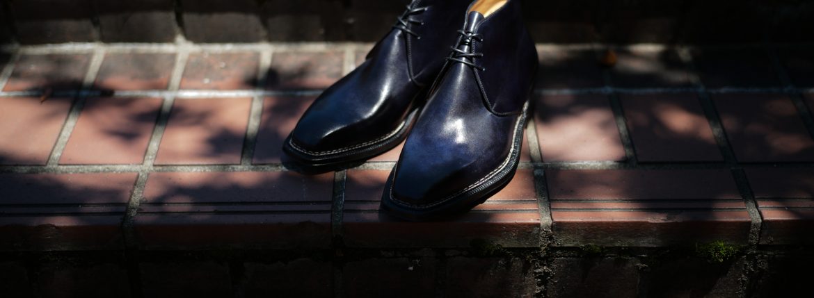 ENZO BONAFE (エンツォボナフェ) ART.3722 Chukka boots Bonaudo Museum Calf Leather ボナウド社 ミュージアムカーフレザー ノルベジェーゼ製法 レザーソール チャッカブーツ DEEP BLUE (ディープブルー) made in Italy(イタリア製) 2018 春夏新作 enzobonafe エンツォボナフェ チャッカブーツ ミュージアムカーフ チャッカブーツ 愛知 名古屋 ZODIAC ゾディアック alto e diritto アルトエデリット