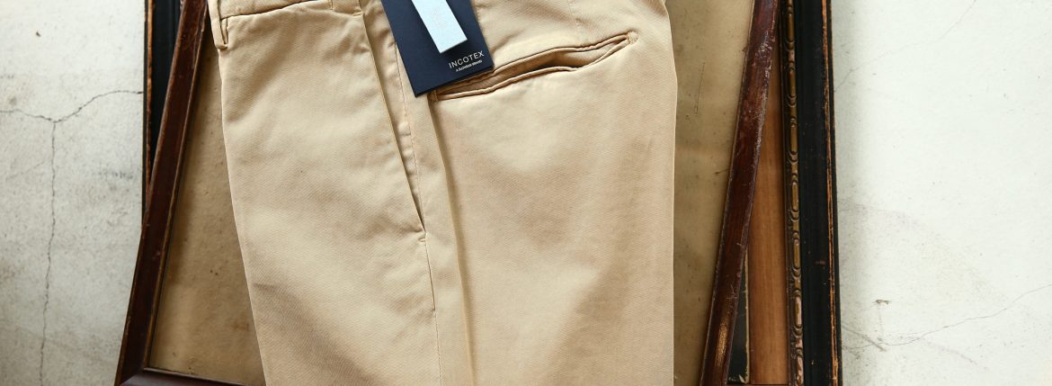 INCOTEX (インコテックス) 1AGW30 SLIM FIT GARMENT DYED COMFORT CHINO コットン ストレッチ スラックス BEIGE (ベージュ・502) 2018 秋冬新作 incotex チノスラックス 愛知 名古屋 ZODIAC ゾディアック alto e diritto アルトエデリット