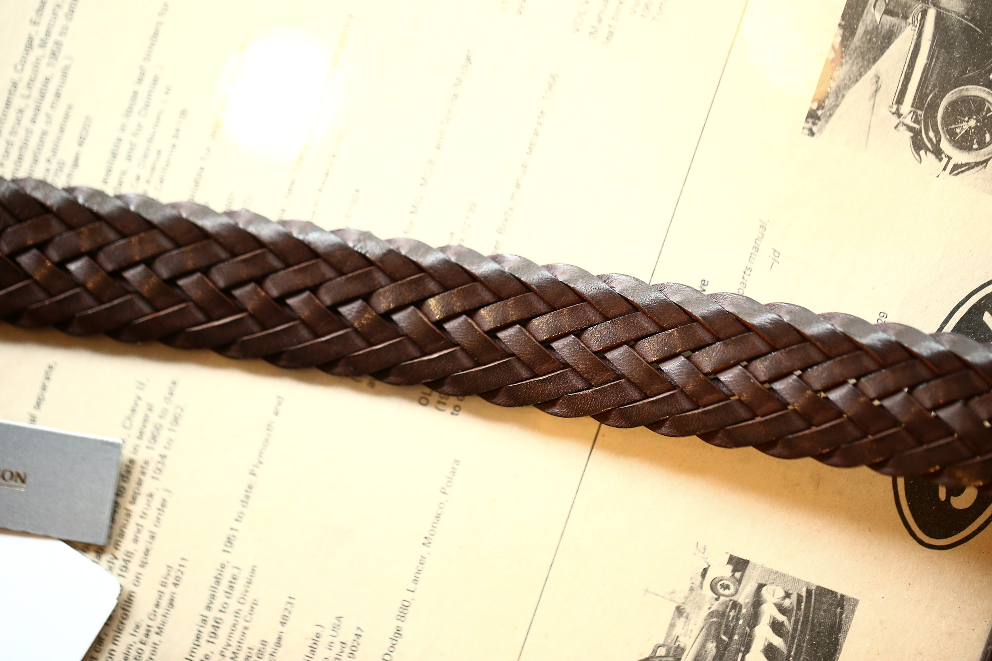 J&M DAVIDSON (ジェイアンドエムデヴィッドソン) ENVELOPE BUCKLE TIP END PLAITED BELT 30MM (エンベロープバックルチップエンドプレーテッドベルト 30mm) 57301 COWHIDE LEATHER (カウハイドレザー) プンターレ メッシュベルト HAVANA (ハバナ・650) Made in italy (イタリア製) 2018 春夏新作 愛知 名古屋 Alto e Diritto アルト エ デリット jmdavidson ジェイエムデヴィッドソン ベルト メッシュ