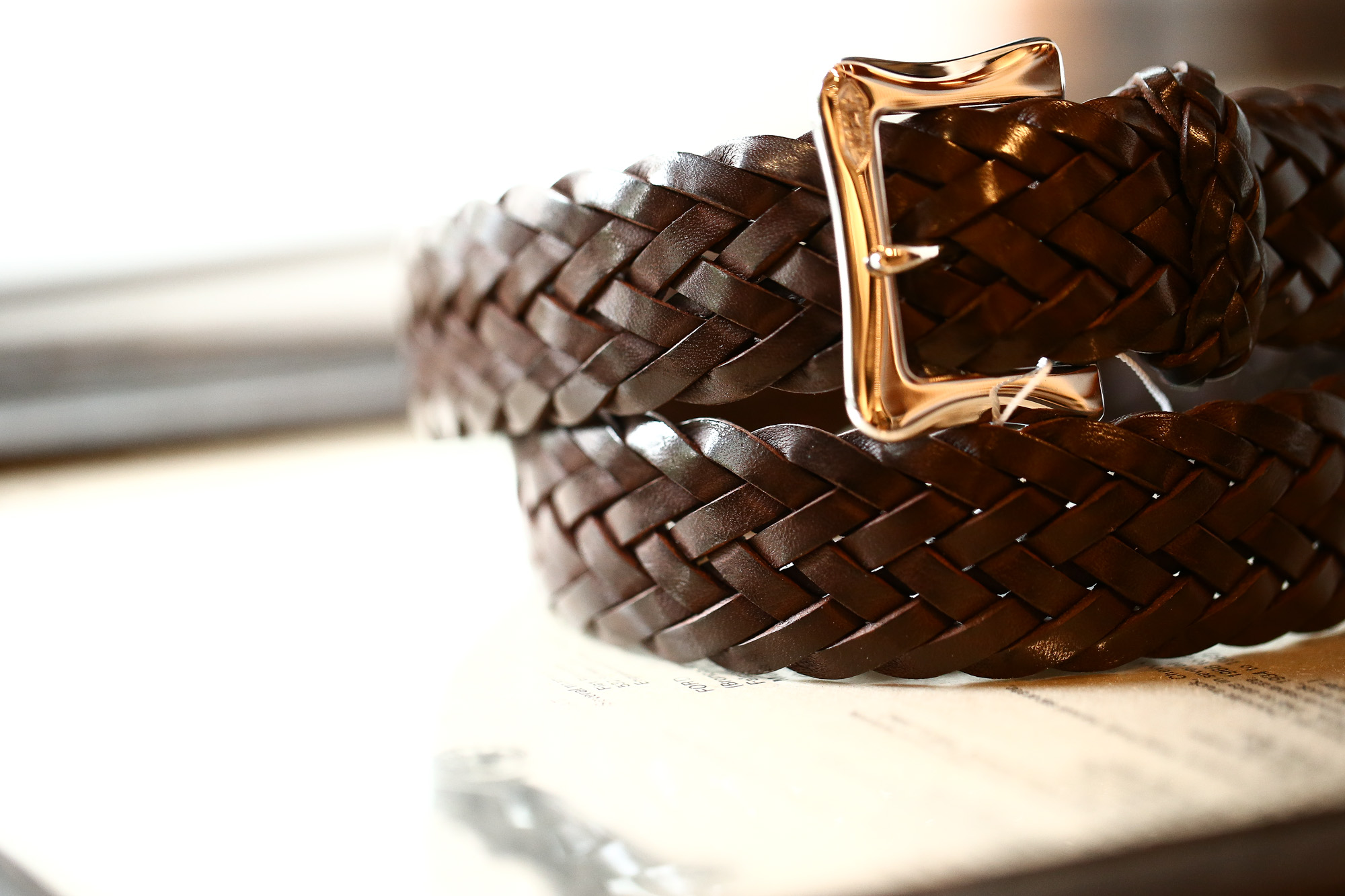 J&M DAVIDSON (ジェイアンドエムデヴィッドソン) ENVELOPE BUCKLE TIP END PLAITED BELT 30MM (エンベロープバックルチップエンドプレーテッドベルト 30mm) 57301 COWHIDE LEATHER (カウハイドレザー) プンターレ メッシュベルト HAVANA (ハバナ・650) Made in italy (イタリア製) 2018 春夏新作 愛知 名古屋 Alto e Diritto アルト エ デリット jmdavidson ジェイエムデヴィッドソン ベルト メッシュ