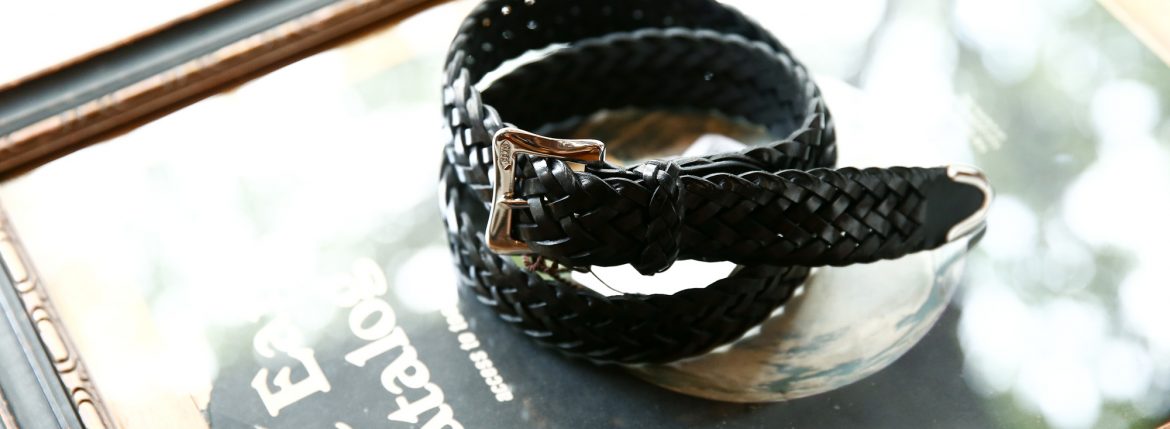 J&M DAVIDSON (ジェイアンドエムデヴィッドソン) ENVELOPE BUCKLE TIP END PLAITED BELT 30MM (エンベロープバックルチップエンドプレーテッドベルト 30mm) 57301 COWHIDE LEATHER (カウハイドレザー) プンターレ メッシュベルト BLACK (ブラック・999) Made in italy (イタリア製) 2018 春夏 愛知 名古屋 ZODIAC ゾディアック jmdavidson ジェイエムデヴィッドソン ベルト メッシュ