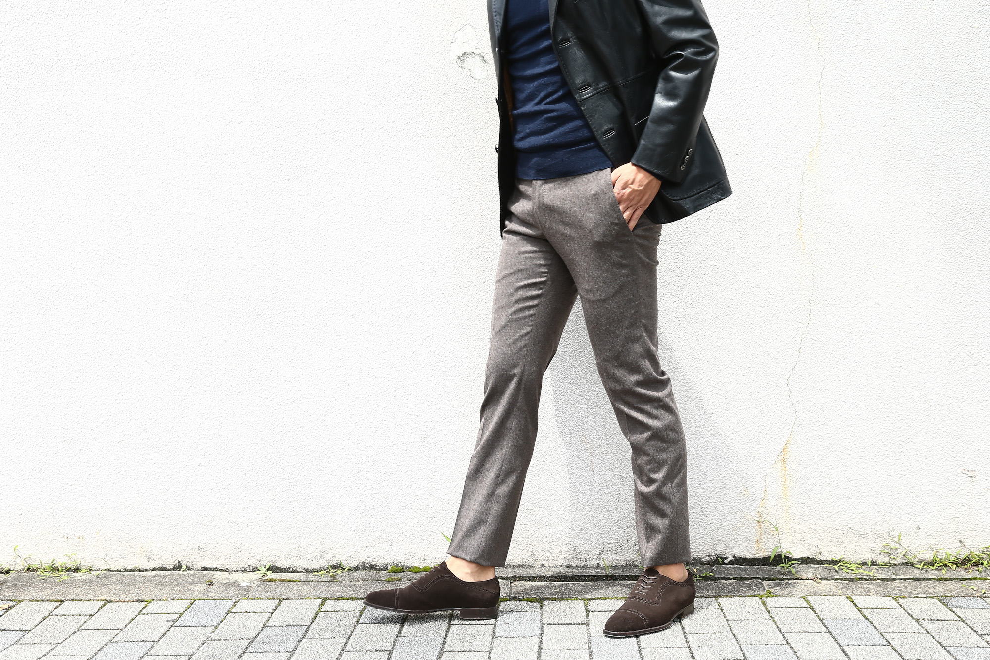 PT01 (ピーティーゼロウーノ) BUSINESS (ビジネス) SUPER SLIM FIT (スーパースリムフィット) STRETCH FLANNEL WOOL ストレッチ フランネルウール スラックス BROWN (ブラウン・0170) 2018 秋冬新作 pt01 愛知 名古屋 Alto e Diritto アルト エ デリット alto e diritto アルトエデリット スラックス グレスラ