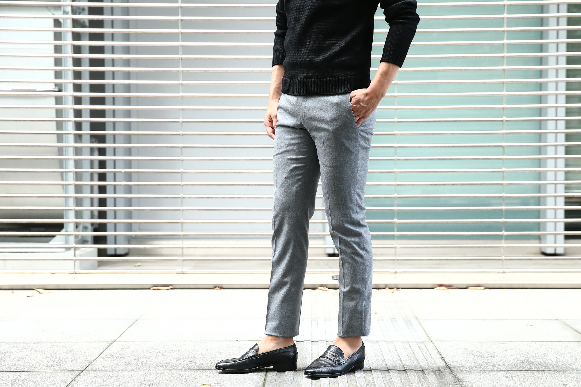 PT01 (ピーティーゼロウーノ) BUSINESS (ビジネス) SUPER SLIM FIT (スーパースリムフィット) STRETCH FLANNEL WOOL ストレッチ フランネルウール スラックス GRAY (グレー・0220) 2018 秋冬新作 pt01 愛知 名古屋 Alto e Diritto アルト エ デリット alto e diritto アルトエデリット スラックス グレスラ