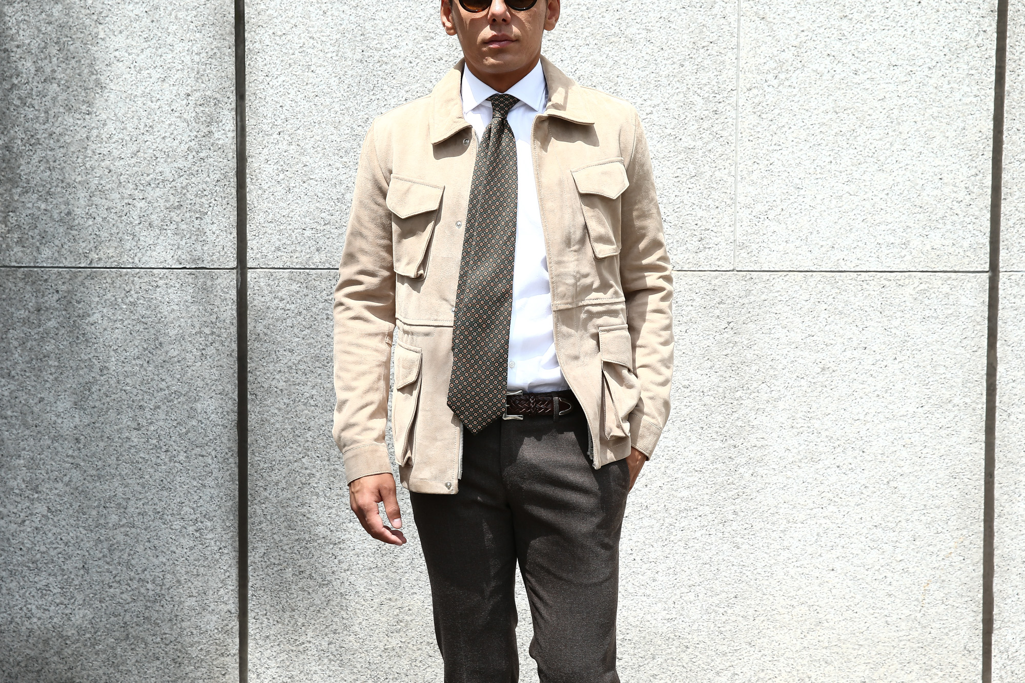 Radice(ラディーチェ) M-65 Suede Leather Jacket スエードラムナッパレザー ミリタリージャケット スエードレザージャケット GRIGIO (ベージュ) MADE IN ITALY (イタリア製) radice ラディーチェ 愛知 名古屋 Alto e Diritto アルト エ デリット alto e diritto アルトエデリット altoediritto レザージャケット