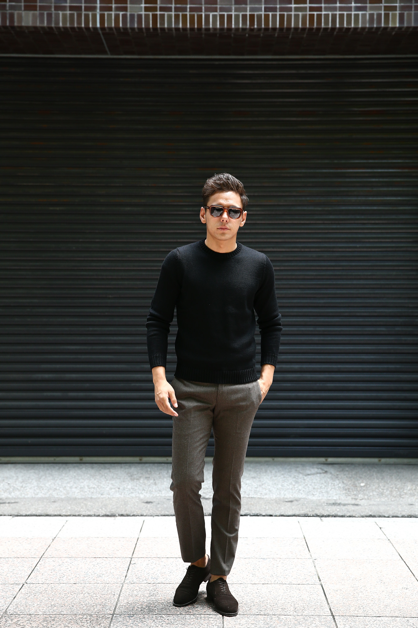 ZANONE (ザノーネ) Crew Neck Sweater (クルーネック セーター) VIRGIN WOOL 100% ミドルゲージ ウールニット セーター BLACK (ブラック・Z0015)  made in italy (イタリア製) 2018 秋冬新作 zanone 愛知 名古屋 Alto e Diritto アルト エ デリット alto e diritto アルトエデリット