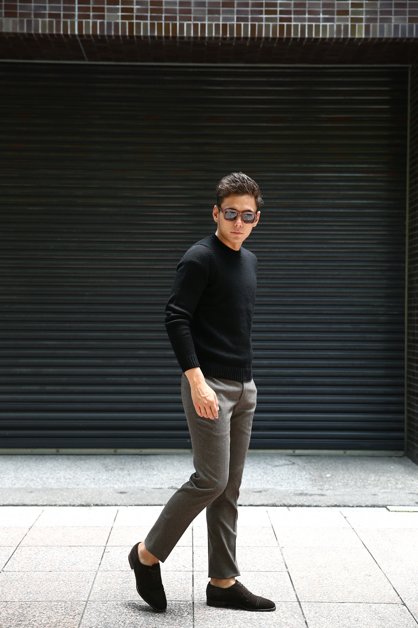 ZANONE (ザノーネ) Crew Neck Sweater (クルーネック セーター) VIRGIN WOOL 100% ミドルゲージ ウールニット セーター BLACK (ブラック・Z0015)  made in italy (イタリア製) 2018 秋冬新作 zanone 愛知 名古屋 Alto e Diritto アルト エ デリット alto e diritto アルトエデリット