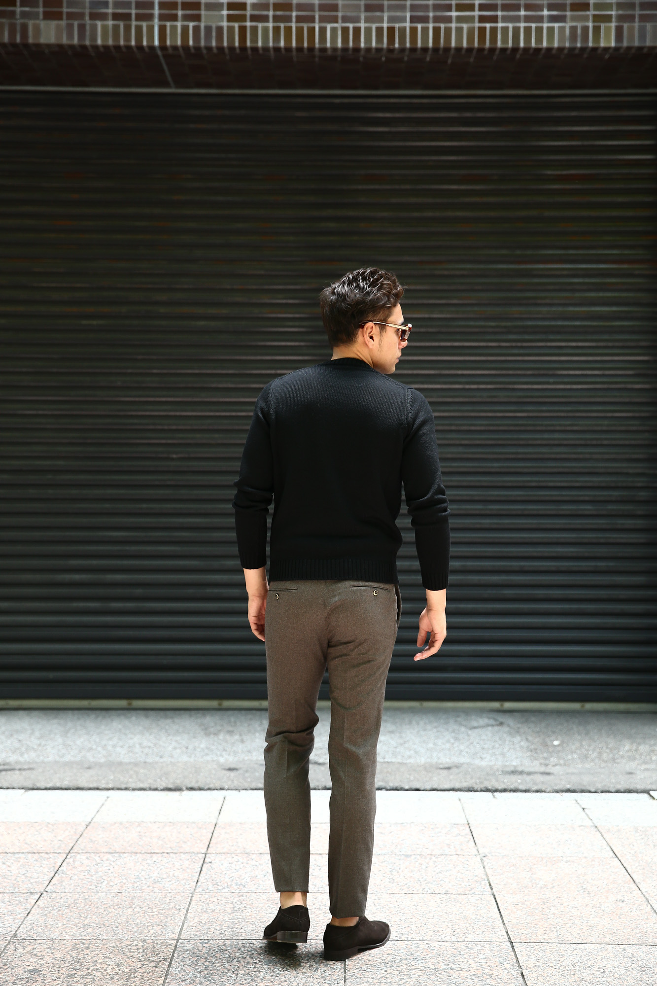 ZANONE (ザノーネ) Crew Neck Sweater (クルーネック セーター) VIRGIN WOOL 100% ミドルゲージ ウールニット セーター BLACK (ブラック・Z0015)  made in italy (イタリア製) 2018 秋冬新作 zanone 愛知 名古屋 Alto e Diritto アルト エ デリット alto e diritto アルトエデリット