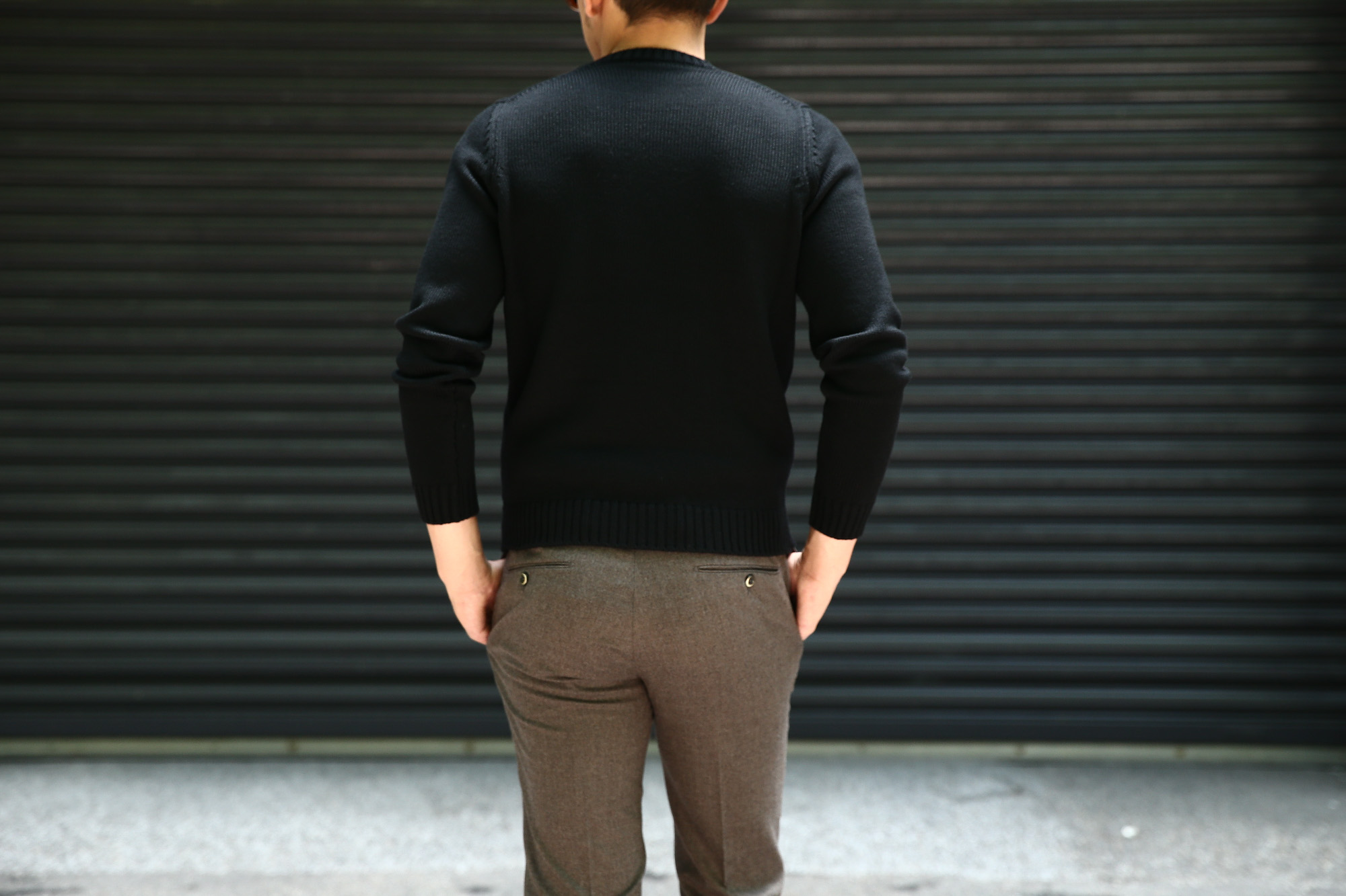 ZANONE (ザノーネ) Crew Neck Sweater (クルーネック セーター) VIRGIN WOOL 100% ミドルゲージ ウールニット セーター BLACK (ブラック・Z0015)  made in italy (イタリア製) 2018 秋冬新作 zanone 愛知 名古屋 Alto e Diritto アルト エ デリット alto e diritto アルトエデリット