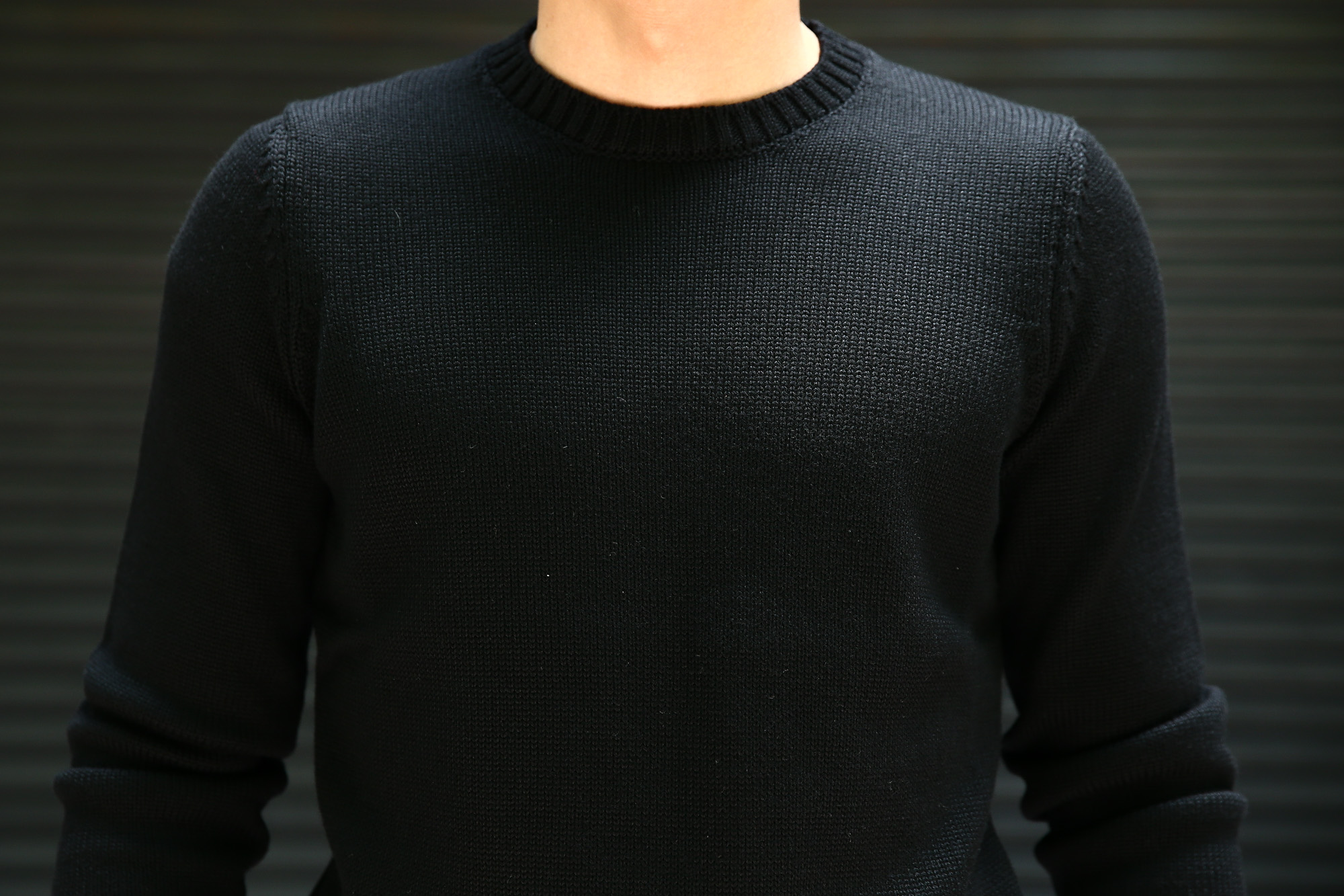 ZANONE (ザノーネ) Crew Neck Sweater (クルーネック セーター) VIRGIN WOOL 100% ミドルゲージ ウールニット セーター BLACK (ブラック・Z0015)  made in italy (イタリア製) 2018 秋冬新作 zanone 愛知 名古屋 Alto e Diritto アルト エ デリット alto e diritto アルトエデリット