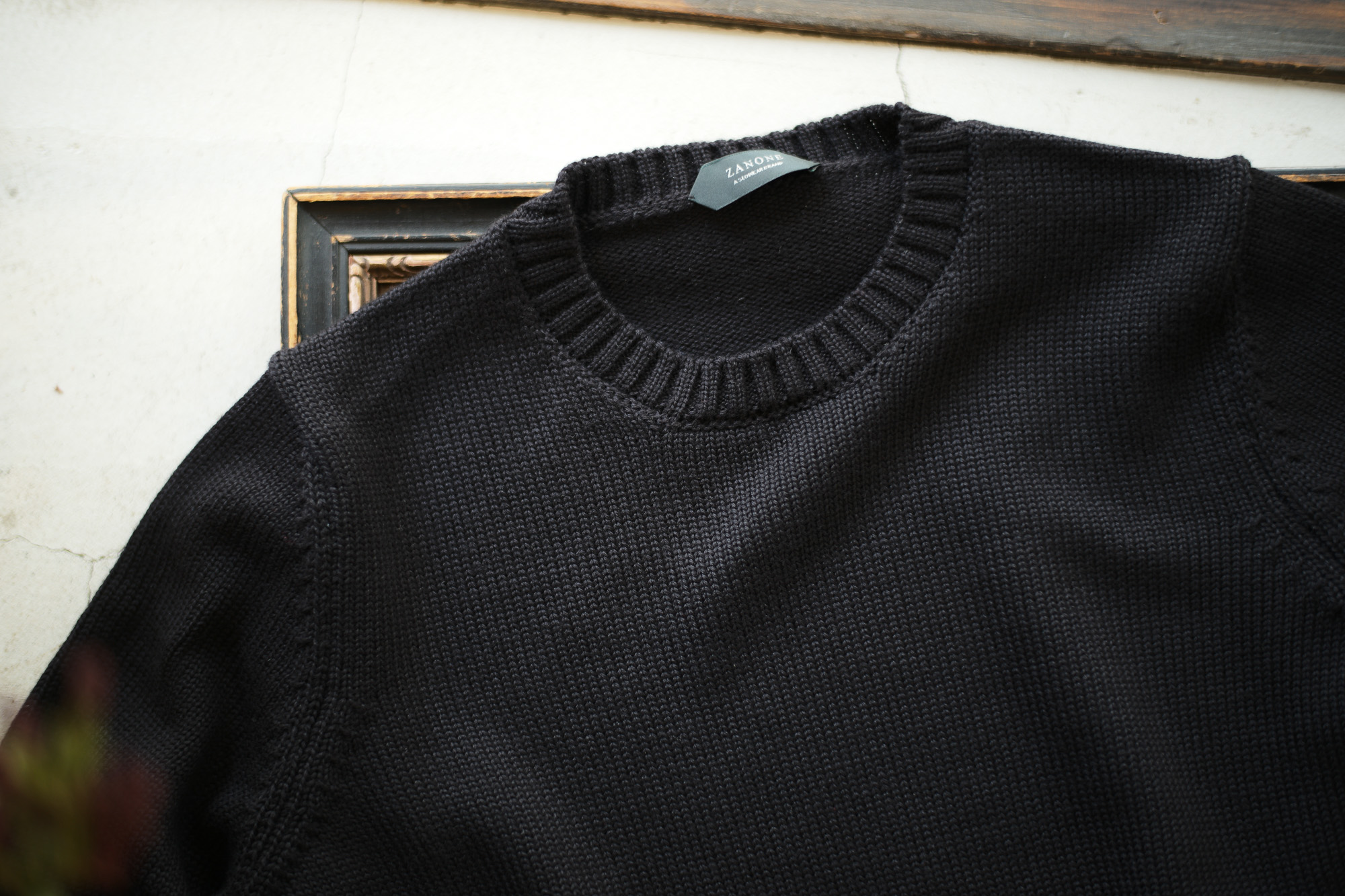 ZANONE (ザノーネ) Crew Neck Sweater (クルーネック セーター) VIRGIN WOOL 100% ミドルゲージ ウールニット セーター BLACK (ブラック・Z0015)  made in italy (イタリア製) 2018 秋冬新作 zanone 愛知 名古屋 Alto e Diritto アルト エ デリット alto e diritto アルトエデリット