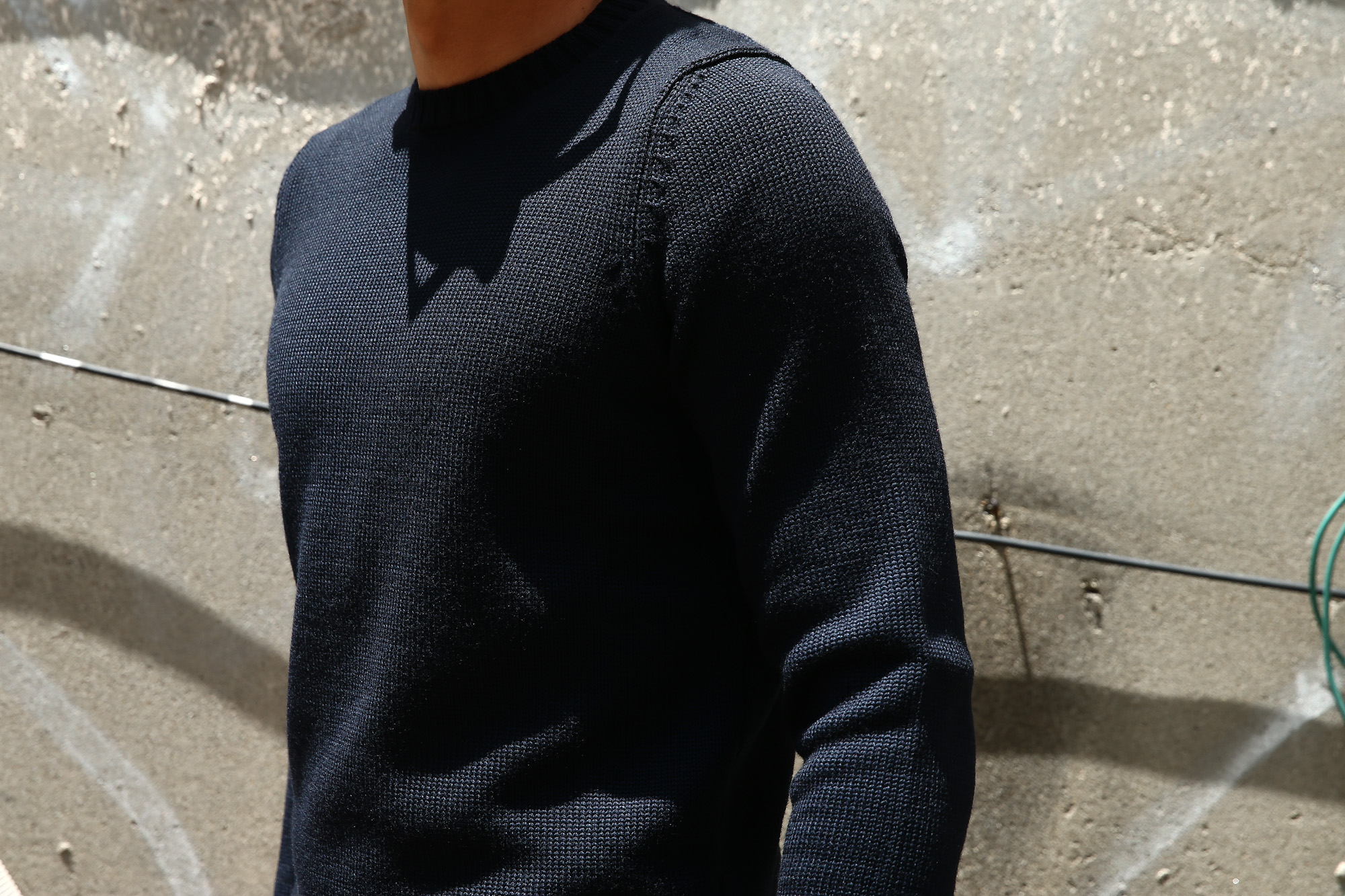 ZANONE (ザノーネ) Crew Neck Sweater (クルーネック セーター) VIRGIN WOOL 100% ミドルゲージ ウールニット セーター NAVY (ネイビー・Z1375) made in italy (イタリア製) 2018 秋冬新作 zanone 愛知 名古屋 Alto e Diritto アルト エ デリット alto e diritto アルトエデリット