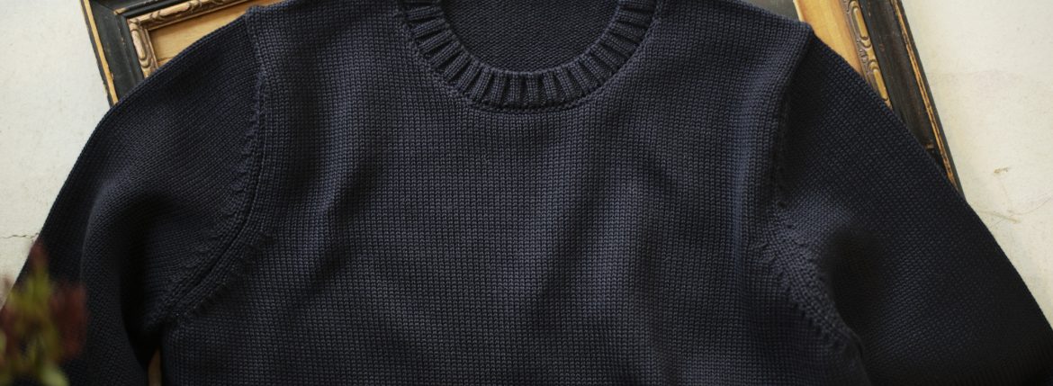 ZANONE (ザノーネ) Crew Neck Sweater (クルーネック セーター) VIRGIN WOOL 100% ミドルゲージ ウールニット セーター NAVY (ネイビー・Z1375) made in italy (イタリア製) 2018 秋冬新作 zanone 愛知 名古屋 ZODIAC ゾディアック alto e diritto アルトエデリット