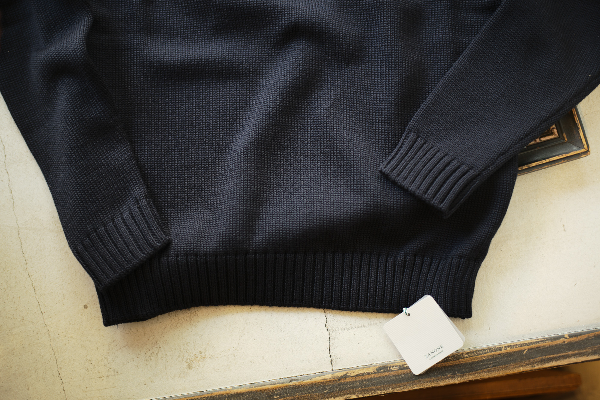 ZANONE (ザノーネ) Crew Neck Sweater (クルーネック セーター) VIRGIN WOOL 100% ミドルゲージ ウールニット セーター NAVY (ネイビー・Z1375) made in italy (イタリア製) 2018 秋冬新作 zanone 愛知 名古屋 Alto e Diritto アルト エ デリット alto e diritto アルトエデリット