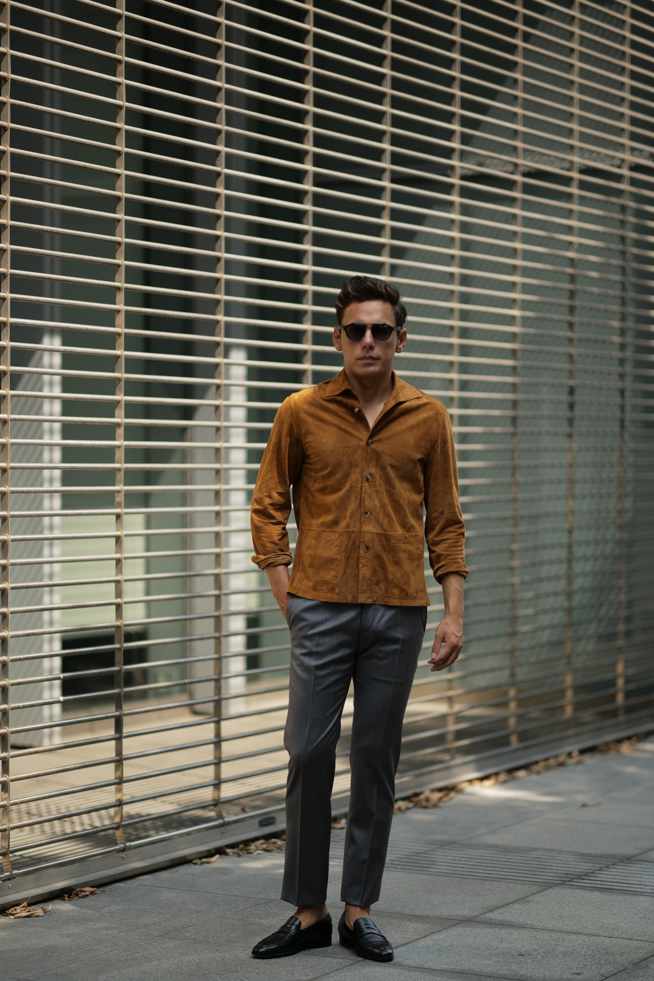 Alfredo Rifugio (アルフレード リフージオ) SS326 CAMOSCIO Summer Suede Leather Shirts サマースウェード レザーシャツ CAMEL (キャメル) made in italy (イタリア製) 2019 春夏 alfredorifujio アルフレードリフージオ 愛知 名古屋 Alto e Diritto アルト エ デリット alto e diritto アルトエデリット レザージャケット 素肌にレザー 42,44,46,48,50,52