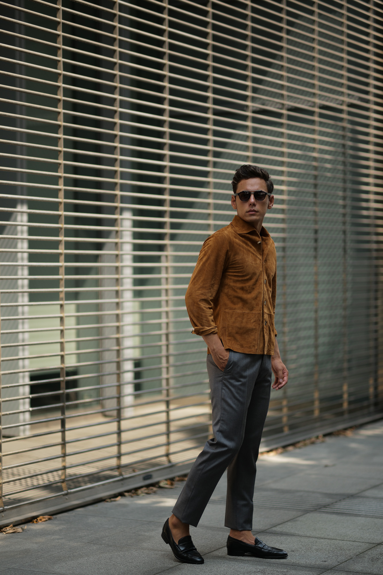 Alfredo Rifugio (アルフレード リフージオ) SS326 CAMOSCIO Summer Suede Leather Shirts サマースウェード レザーシャツ CAMEL (キャメル) made in italy (イタリア製) 2019 春夏 alfredorifujio アルフレードリフージオ 愛知 名古屋 Alto e Diritto アルト エ デリット alto e diritto アルトエデリット レザージャケット 素肌にレザー 42,44,46,48,50,52