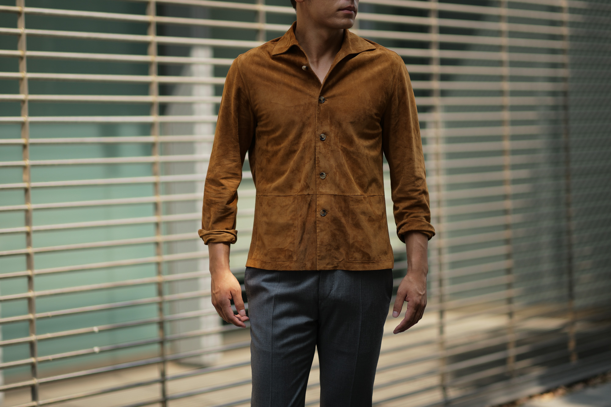 Alfredo Rifugio (アルフレード リフージオ) SS326 CAMOSCIO Summer Suede Leather Shirts サマースウェード レザーシャツ CAMEL (キャメル) made in italy (イタリア製) 2019 春夏 alfredorifujio アルフレードリフージオ 愛知 名古屋 Alto e Diritto アルト エ デリット alto e diritto アルトエデリット レザージャケット 素肌にレザー 42,44,46,48,50,52