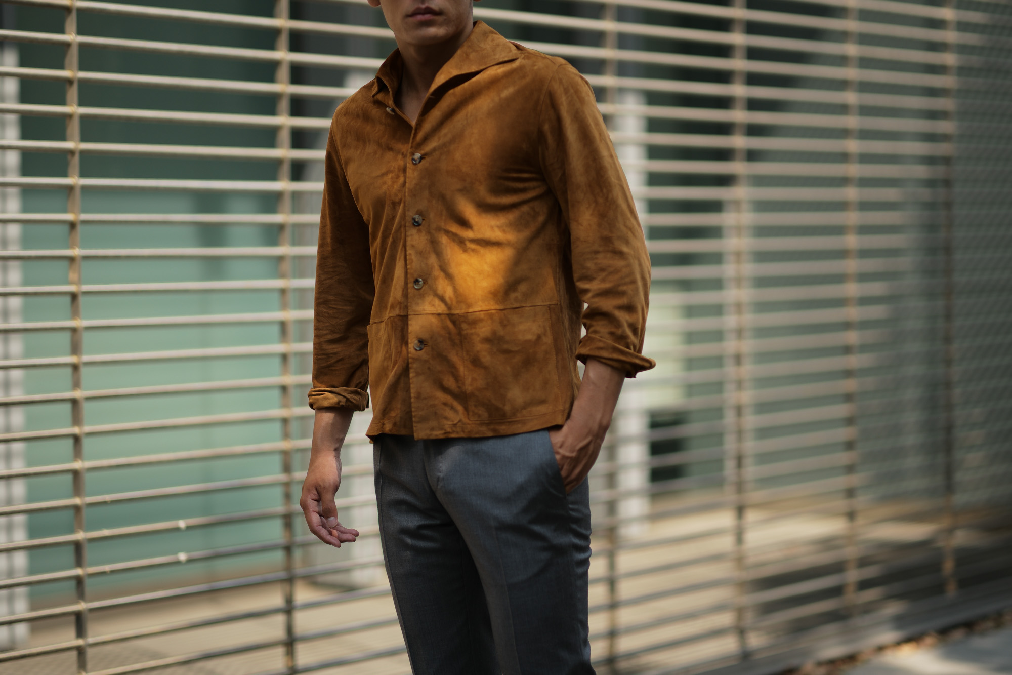 Alfredo Rifugio (アルフレード リフージオ) SS326 CAMOSCIO Summer Suede Leather Shirts サマースウェード レザーシャツ CAMEL (キャメル) made in italy (イタリア製) 2019 春夏 alfredorifujio アルフレードリフージオ 愛知 名古屋 Alto e Diritto アルト エ デリット alto e diritto アルトエデリット レザージャケット 素肌にレザー 42,44,46,48,50,52