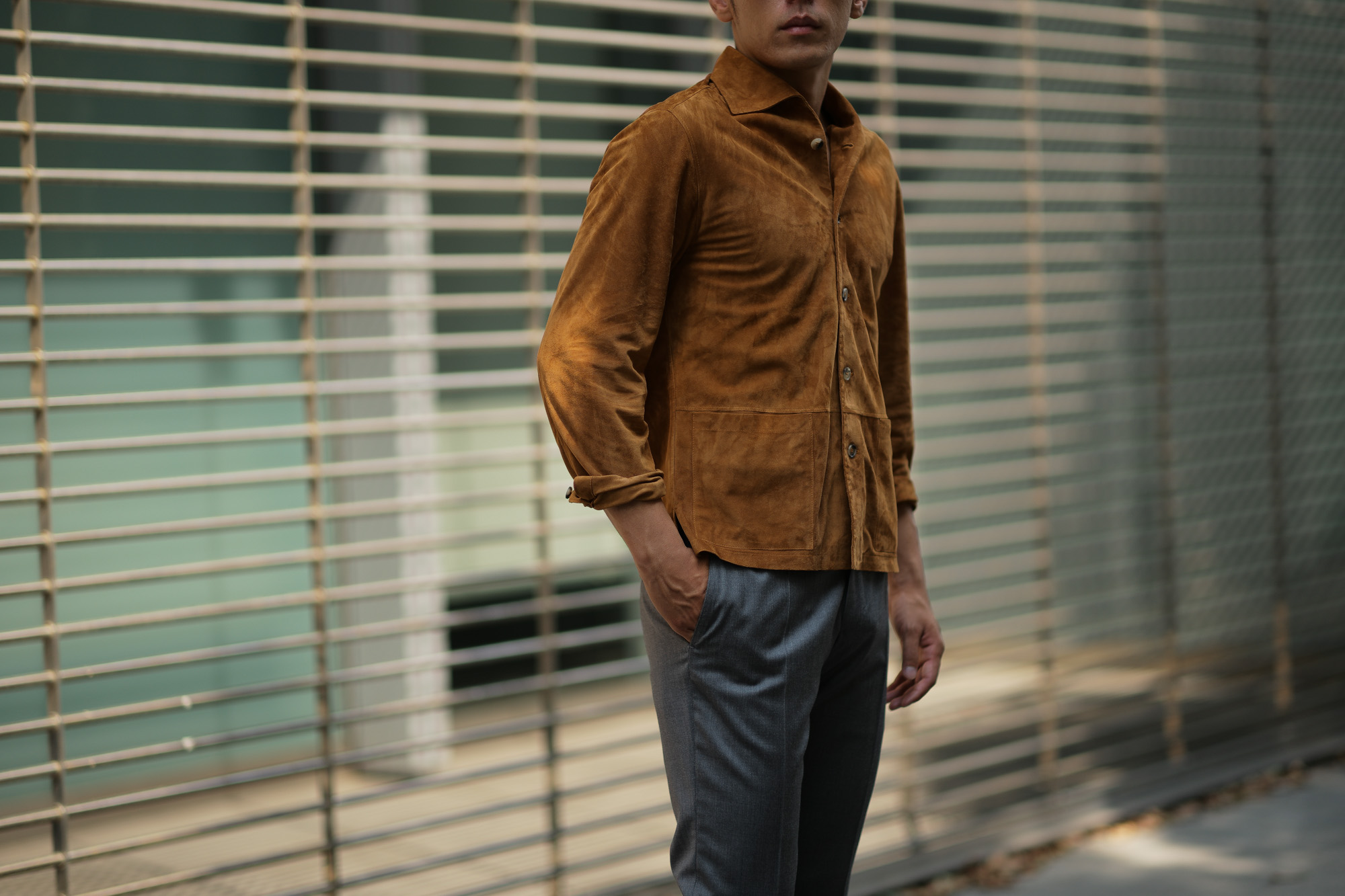 Alfredo Rifugio (アルフレード リフージオ) SS326 CAMOSCIO Summer Suede Leather Shirts サマースウェード レザーシャツ CAMEL (キャメル) made in italy (イタリア製) 2019 春夏 alfredorifujio アルフレードリフージオ 愛知 名古屋 Alto e Diritto アルト エ デリット alto e diritto アルトエデリット レザージャケット 素肌にレザー 42,44,46,48,50,52