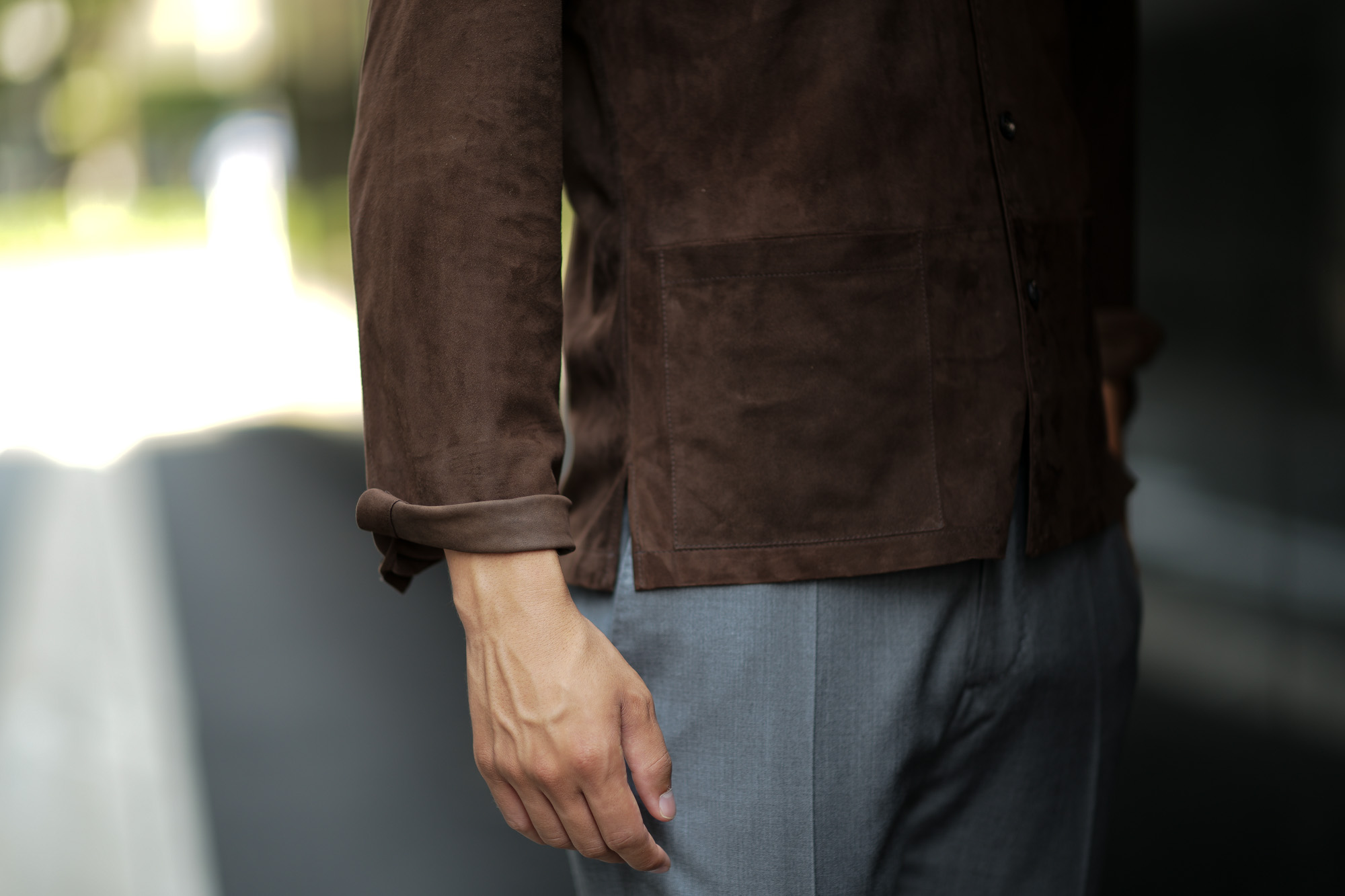 Alfredo Rifugio (アルフレード リフージオ) SS326 CAMOSCIO Summer Suede Leather Shirts サマースウェード レザーシャツ BROWN (ブラウン) made in italy (イタリア製) 2019 春夏 alfredorifujio アルフレードリフージオ 愛知 名古屋 Alto e Diritto アルト エ デリット alto e diritto アルトエデリット レザージャケット 素肌にレザー 42,44,46,48,50,52