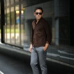 Alfredo Rifugio (アルフレード リフージオ) SS326 CAMOSCIO Summer Suede Leather Shirts サマースウェード レザーシャツ BROWN (ブラウン) made in italy (イタリア製) 2019 春夏のイメージ