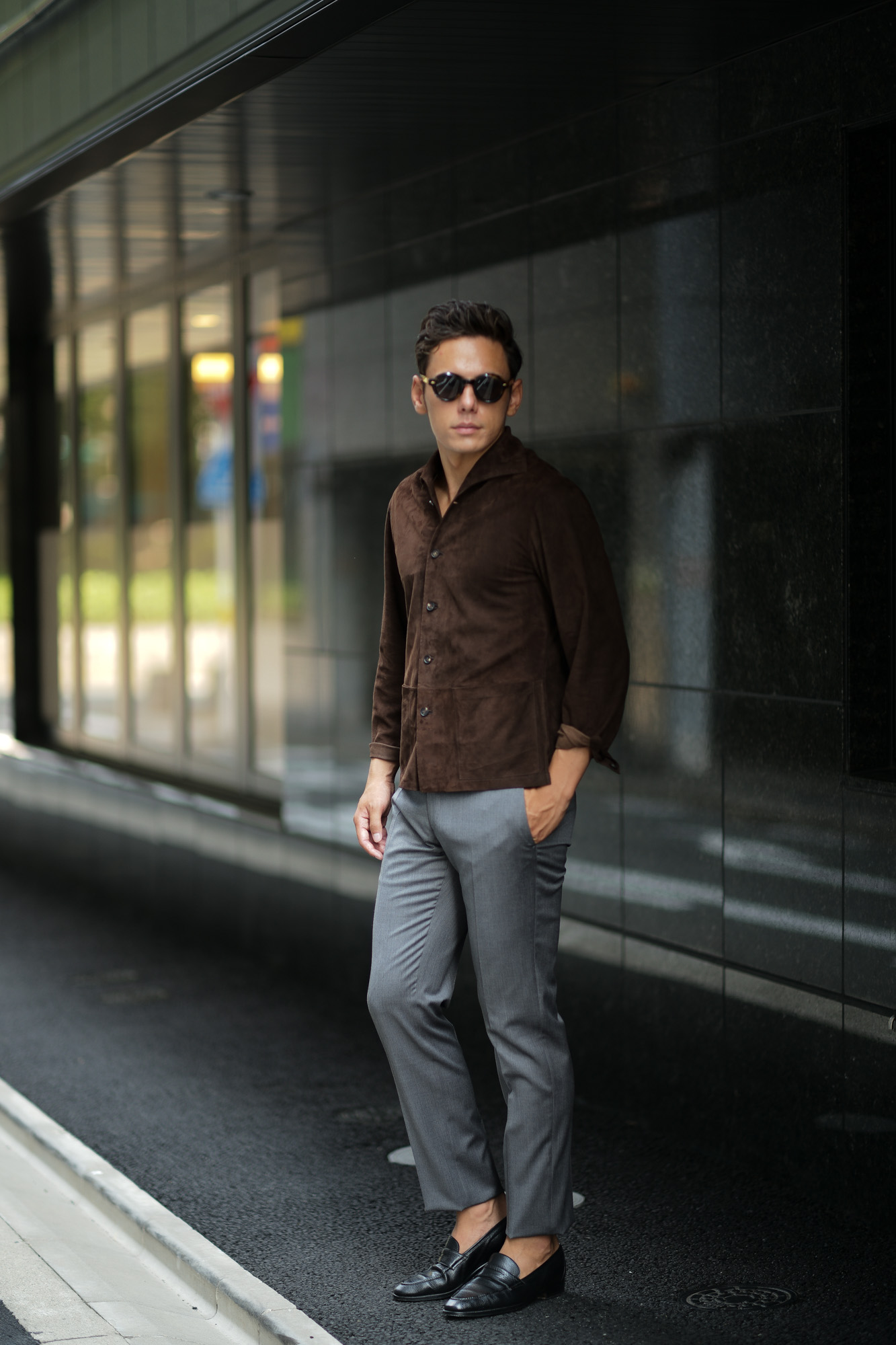 Alfredo Rifugio (アルフレード リフージオ) SS326 CAMOSCIO Summer Suede Leather Shirts サマースウェード レザーシャツ BROWN (ブラウン) made in italy (イタリア製) 2019 春夏 alfredorifujio アルフレードリフージオ 愛知 名古屋 Alto e Diritto アルト エ デリット alto e diritto アルトエデリット レザージャケット 素肌にレザー 42,44,46,48,50,52