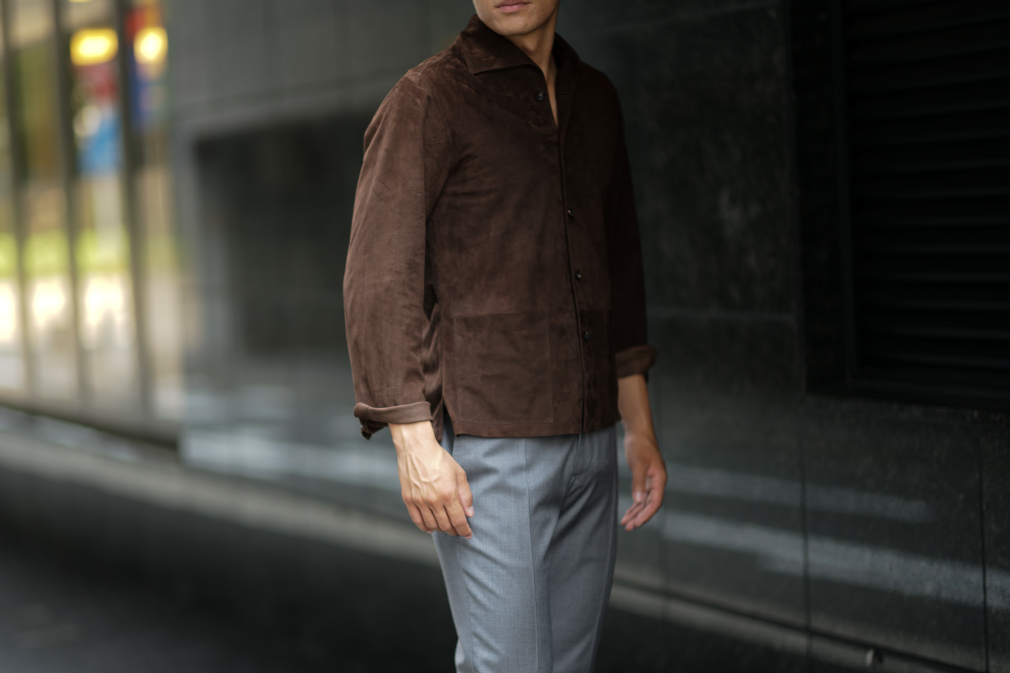 Alfredo Rifugio (アルフレード リフージオ) SS326 CAMOSCIO Summer Suede Leather Shirts サマースウェード レザーシャツ BROWN (ブラウン) made in italy (イタリア製) 2019 春夏 alfredorifujio アルフレードリフージオ 愛知 名古屋 Alto e Diritto アルト エ デリット alto e diritto アルトエデリット レザージャケット 素肌にレザー 42,44,46,48,50,52