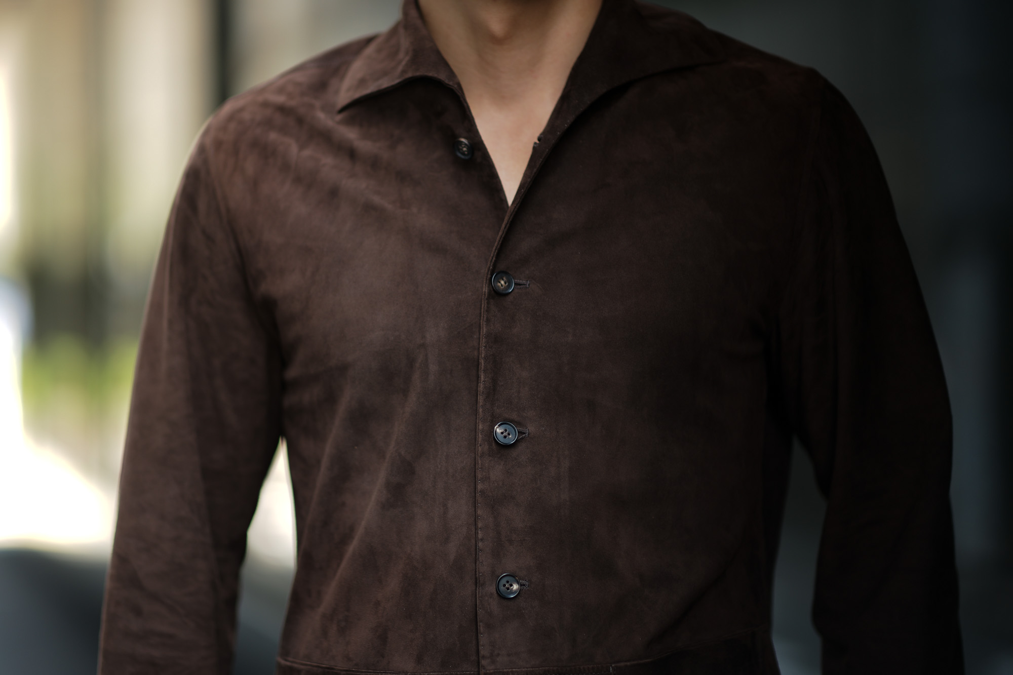 Alfredo Rifugio (アルフレード リフージオ) SS326 CAMOSCIO Summer Suede Leather Shirts サマースウェード レザーシャツ BROWN (ブラウン) made in italy (イタリア製) 2019 春夏 alfredorifujio アルフレードリフージオ 愛知 名古屋 Alto e Diritto アルト エ デリット alto e diritto アルトエデリット レザージャケット 素肌にレザー 42,44,46,48,50,52