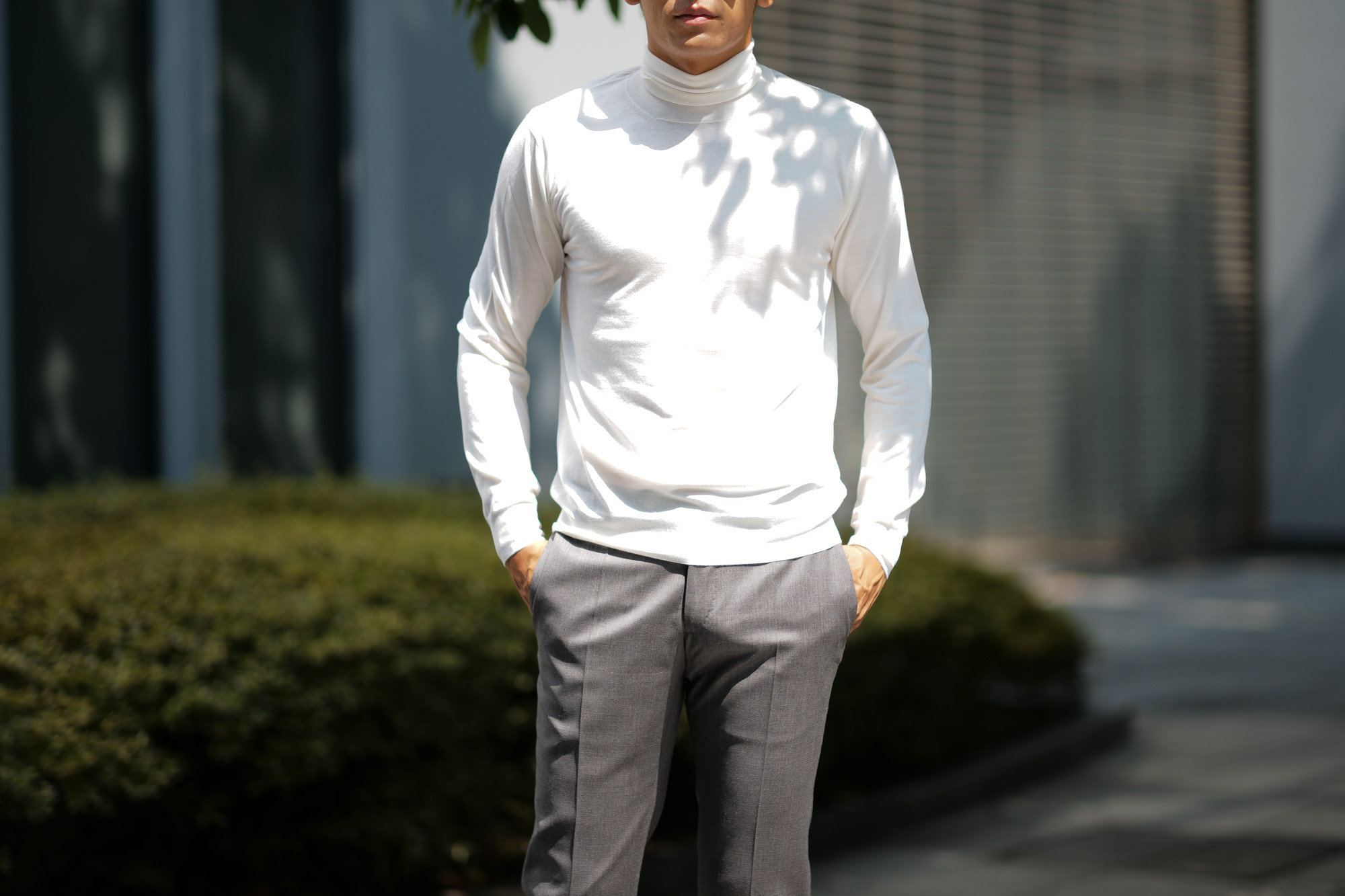 Cruciani (クルチアーニ) Silk Cashmere Turtle Neck Sweater (シルクカシミヤ タートルネック セーター) ハイゲージ シルクカシミヤニット セーター OFF WHITE (オフホワイト・120A) made in italy (イタリア製) 2018 秋冬新作 cruciani silkcashmere タートルネック カシミアタートル　カシミヤタートル 愛知 名古屋 Alto e Diritto アルト エ デリット alto e diritto アルトエデリット altoediritto