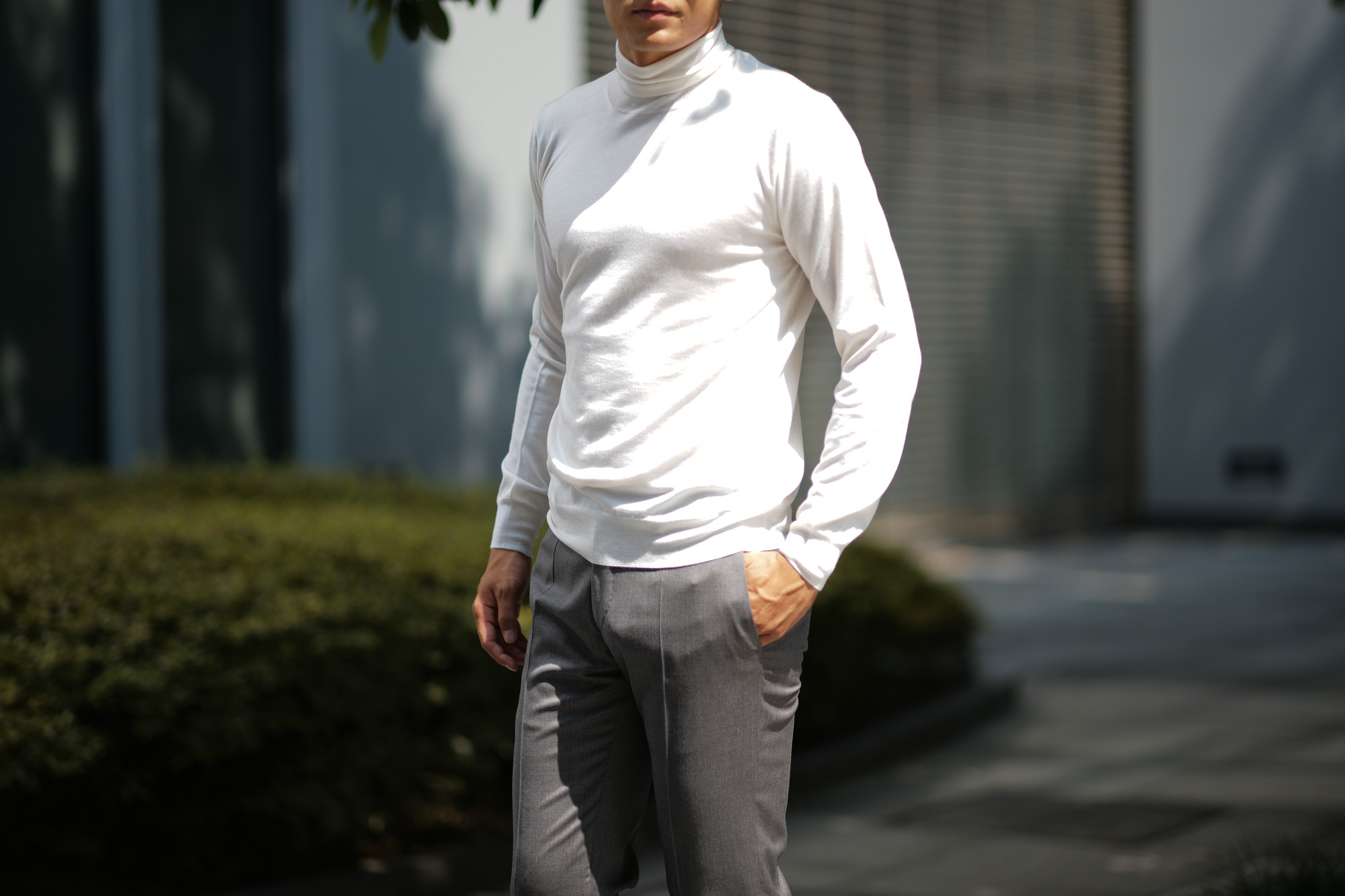 Cruciani (クルチアーニ) Silk Cashmere Turtle Neck Sweater (シルクカシミヤ タートルネック セーター) ハイゲージ シルクカシミヤニット セーター OFF WHITE (オフホワイト・120A) made in italy (イタリア製) 2018 秋冬新作 cruciani silkcashmere タートルネック カシミアタートル　カシミヤタートル 愛知 名古屋 Alto e Diritto アルト エ デリット alto e diritto アルトエデリット altoediritto