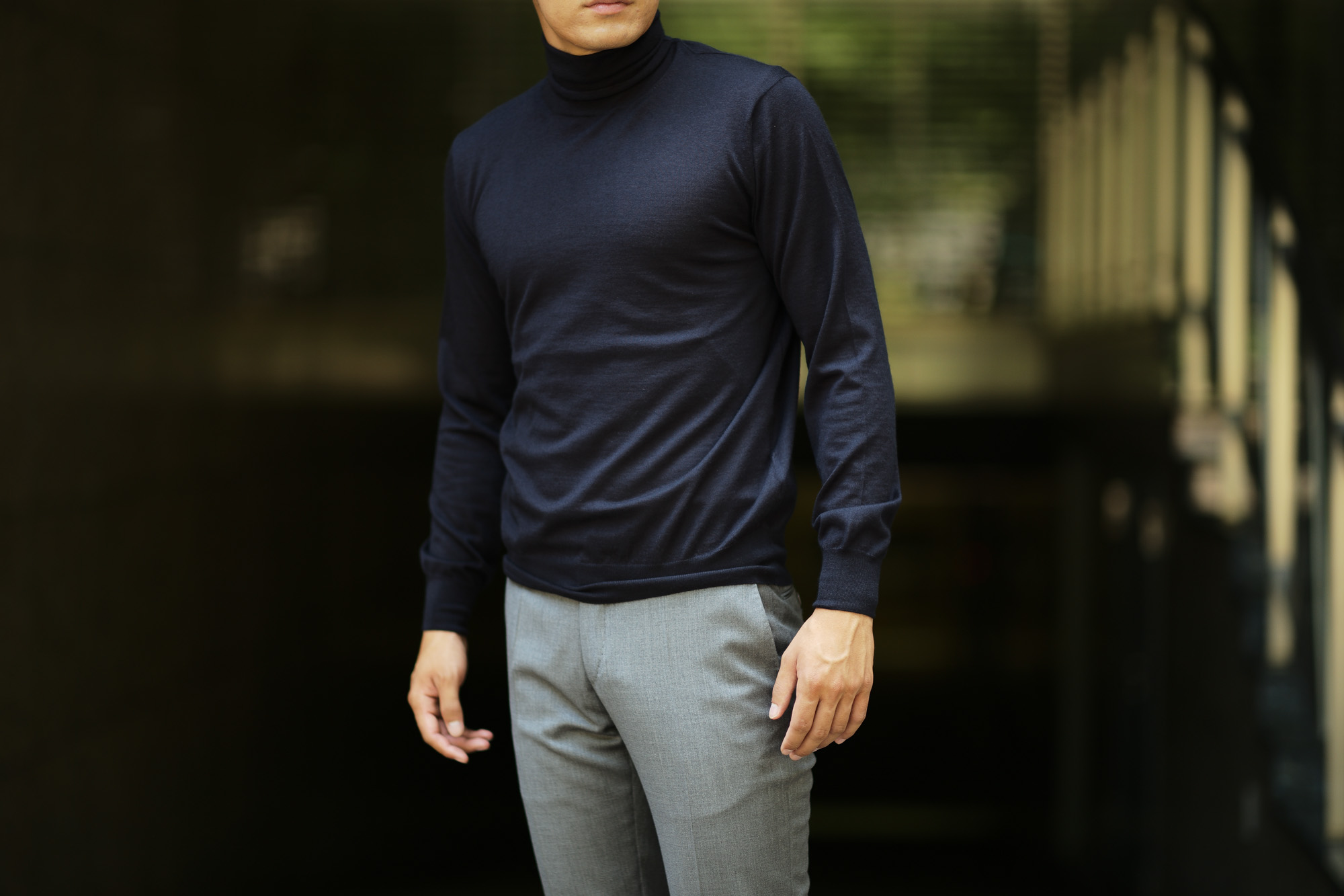 Cruciani (クルチアーニ) Silk Cashmere Turtle Neck Sweater (シルクカシミヤ タートルネック セーター) ハイゲージ シルクカシミヤニット セーター NAVY (ネイビー・5508D) made in italy (イタリア製) 2018 秋冬新作 cruciani silkcashmere タートルネック カシミアタートル　カシミヤタートル 愛知 名古屋 Alto e Diritto アルト エ デリット alto e diritto アルトエデリット altoediritto