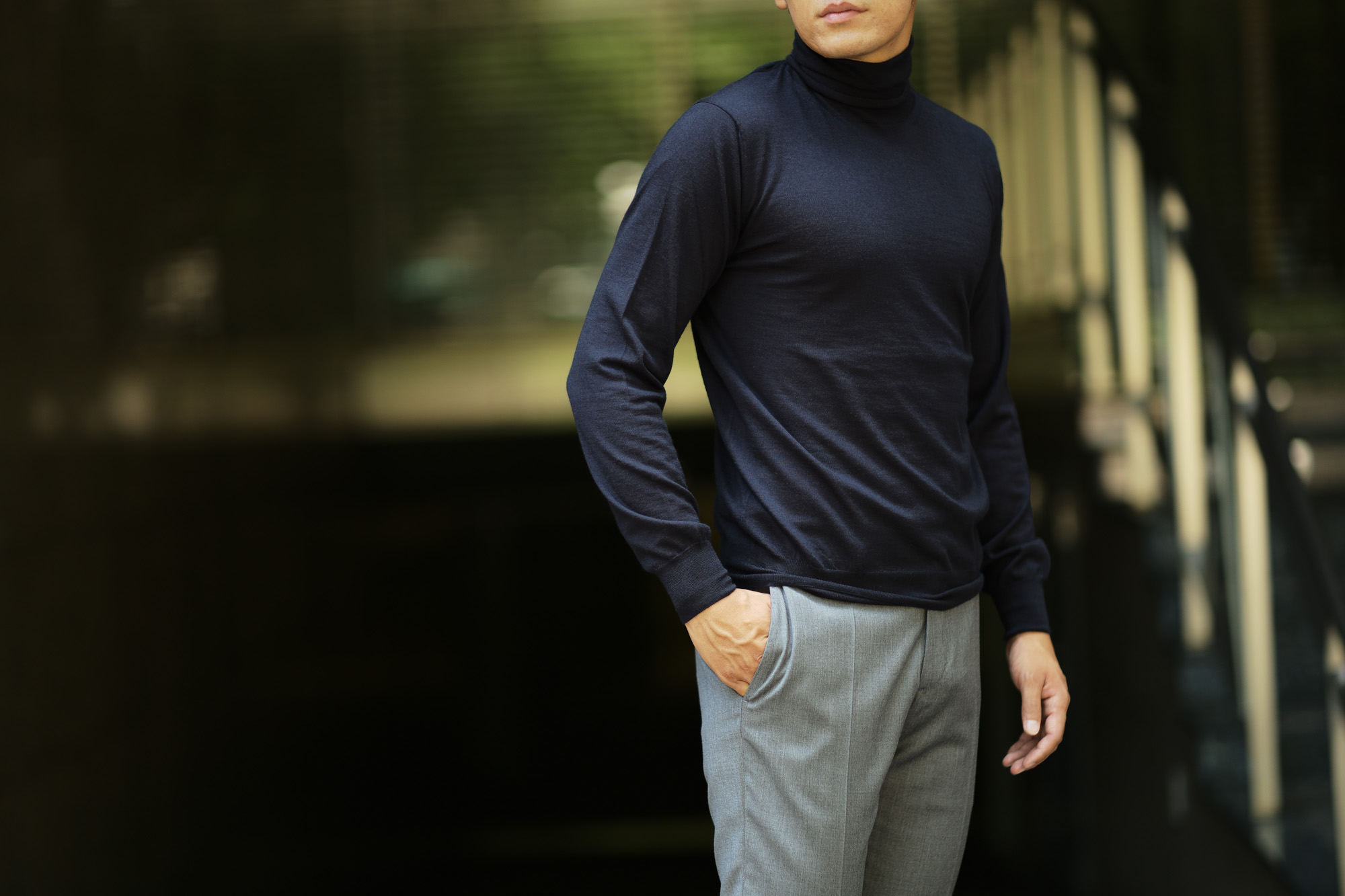 Cruciani (クルチアーニ) Silk Cashmere Turtle Neck Sweater (シルクカシミヤ タートルネック セーター) ハイゲージ シルクカシミヤニット セーター NAVY (ネイビー・5508D) made in italy (イタリア製) 2018 秋冬新作 cruciani silkcashmere タートルネック カシミアタートル　カシミヤタートル 愛知 名古屋 Alto e Diritto アルト エ デリット alto e diritto アルトエデリット altoediritto