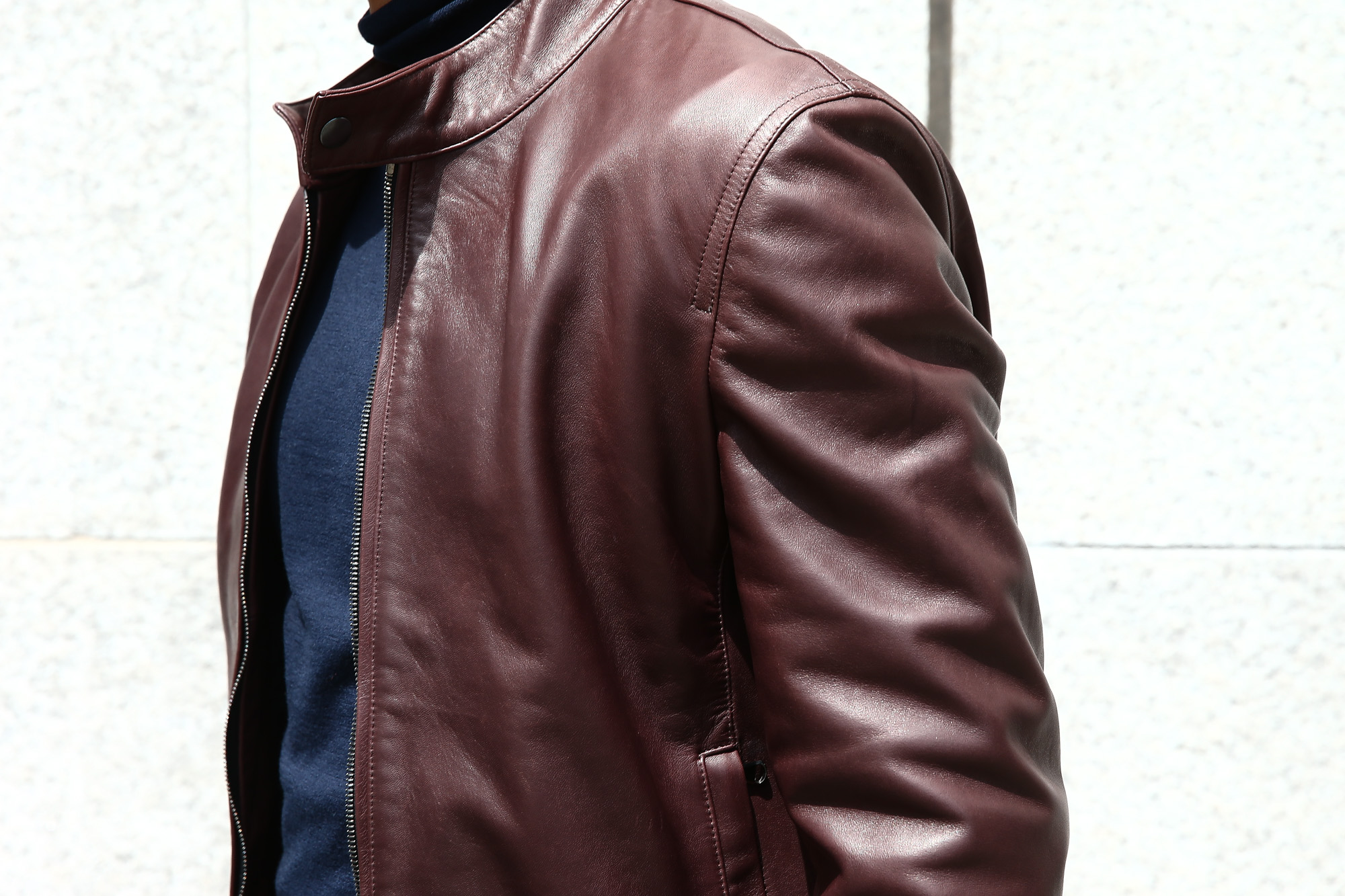 EMMETI(エンメティ) JURI(ユリ) Lambskin nappa シングルライダース レザージャケット WALNUT (ウォルナット) made in italy (イタリア製) 2018 秋冬 【ご予約受付中】 emmeti juri ユリ 愛知 名古屋 Alto e Diritto アルト エ デリット 干場 干場氏着用 FORZASTYLE　42,44,46,48,50,52,54