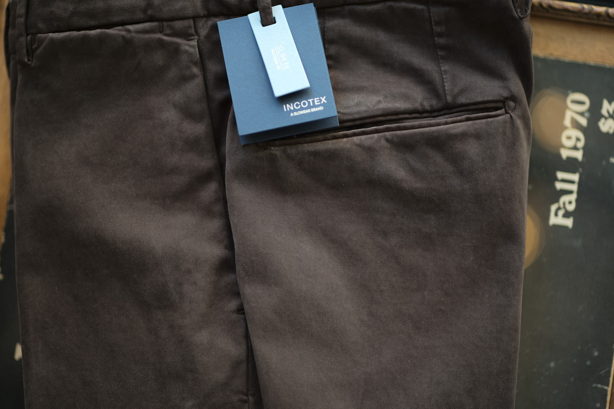 INCOTEX (インコテックス) 1AGW30 SLIM FIT GARMENT DYED COMFORT CHINO コットン ストレッチ スラックス BROWN (ブラウン・618) 2018 秋冬新作 愛知 名古屋 alto e diritto アルトエデリット チノパンツ チノスラックス