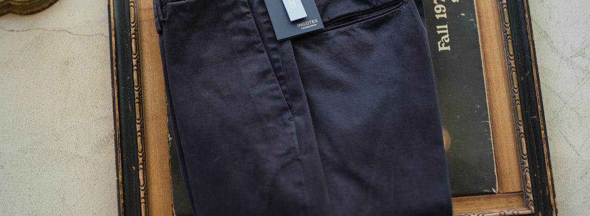 INCOTEX (インコテックス) 1AGW30 SLIM FIT GARMENT DYED COMFORT CHINO コットン ストレッチ スラックス NAVY (ネイビー・831) 2018 秋冬新作 zodiac ゾディアック 愛知 名古屋 alto e diritto アルトエデリット チノパンツ チノスラックス