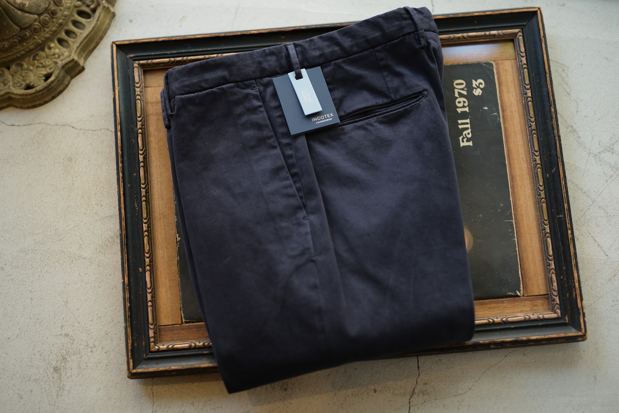 INCOTEX (インコテックス) 1AGW30 SLIM FIT GARMENT DYED COMFORT CHINO コットン ストレッチ スラックス NAVY (ネイビー・831) 2018 秋冬新作 愛知 名古屋 alto e diritto アルトエデリット チノパンツ チノスラックス