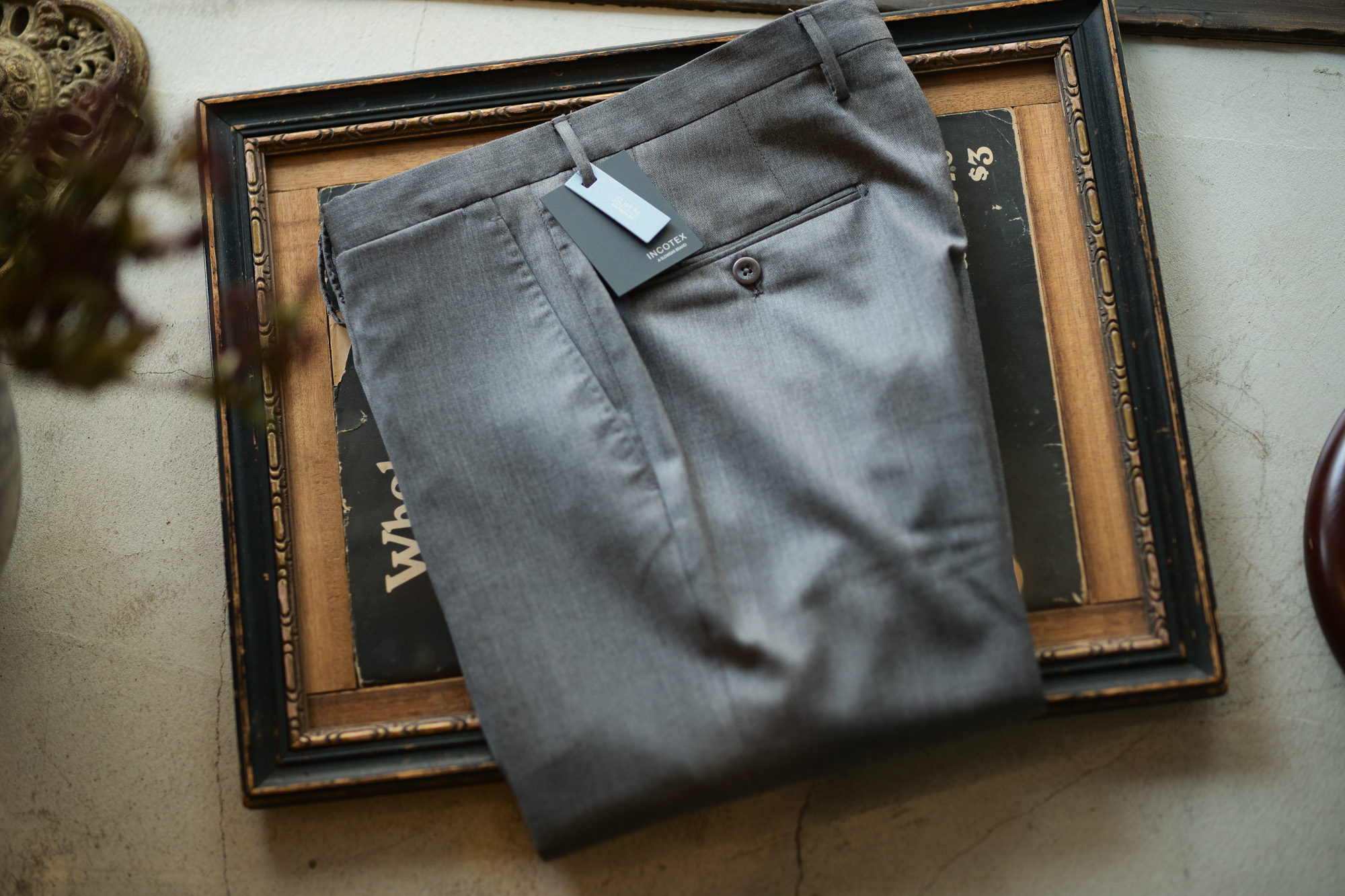 INCOTEX (インコテックス) N35 SLIM FIT (1NT035) SUPER 100'S WOOLLEN TWILL サージウール スラックス MEDIUM GRAY (ミディアムグレー・912) 2018 秋冬新作 incotex 愛知 名古屋 Alto e Diritto アルト エ デリット alto e diritto アルトエデリット グレスラ グレースラックス