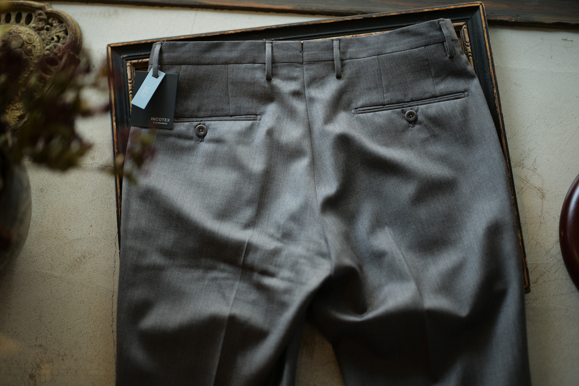 INCOTEX (インコテックス) N35 SLIM FIT (1NT035) SUPER 100'S WOOLLEN TWILL サージウール スラックス MEDIUM GRAY (ミディアムグレー・912) 2018 秋冬新作 incotex 愛知 名古屋 Alto e Diritto アルト エ デリット alto e diritto アルトエデリット グレスラ グレースラックス