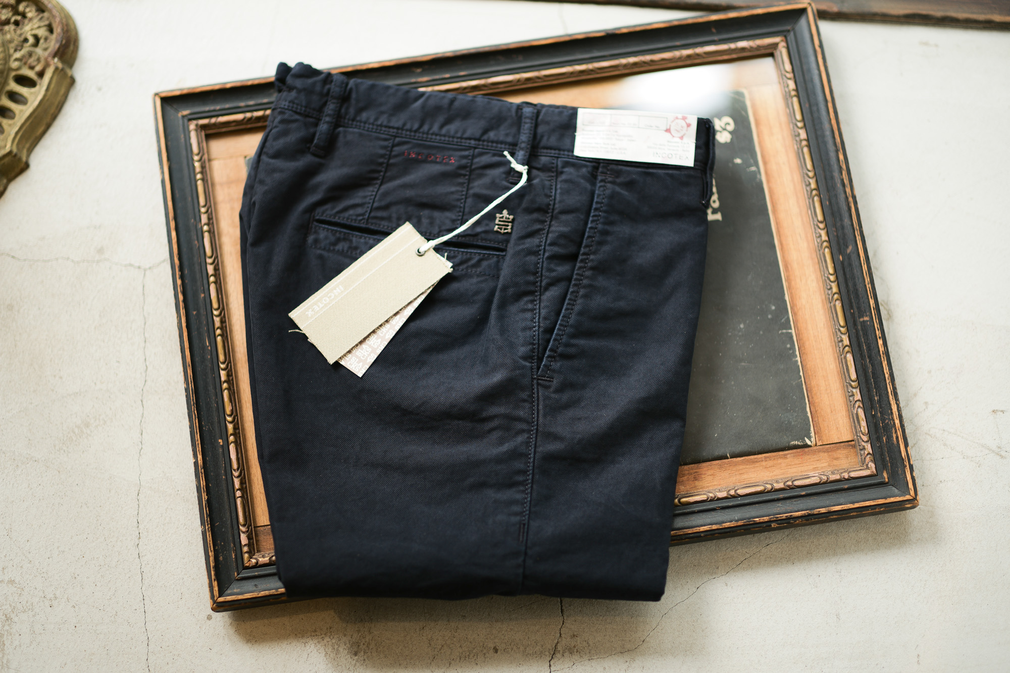 INCOTEX SLACKS（インコテックススラックス）1ST603 SLIM FIT TRICOCHINO STRETCH ストレッチ チノパンツ NAVY (ネイビー・825) 2018 秋冬新作 愛知 名古屋 alto e diritto アルトエデリット チノパンツ チノスラックス