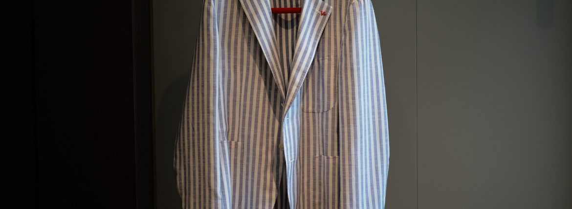 ISAIA (イザイア) POMPEI (ポンペイ) GIACCA BLAZER ウール×シルク×リネン アンコン 2Bジャケット GRAY (グレー・990) Made in italy (イタリア製) 2019 春夏 isaia 愛知 名古屋 ZODIAC ゾディアック alto e diritto アルトエデリット ジャケット スーツ