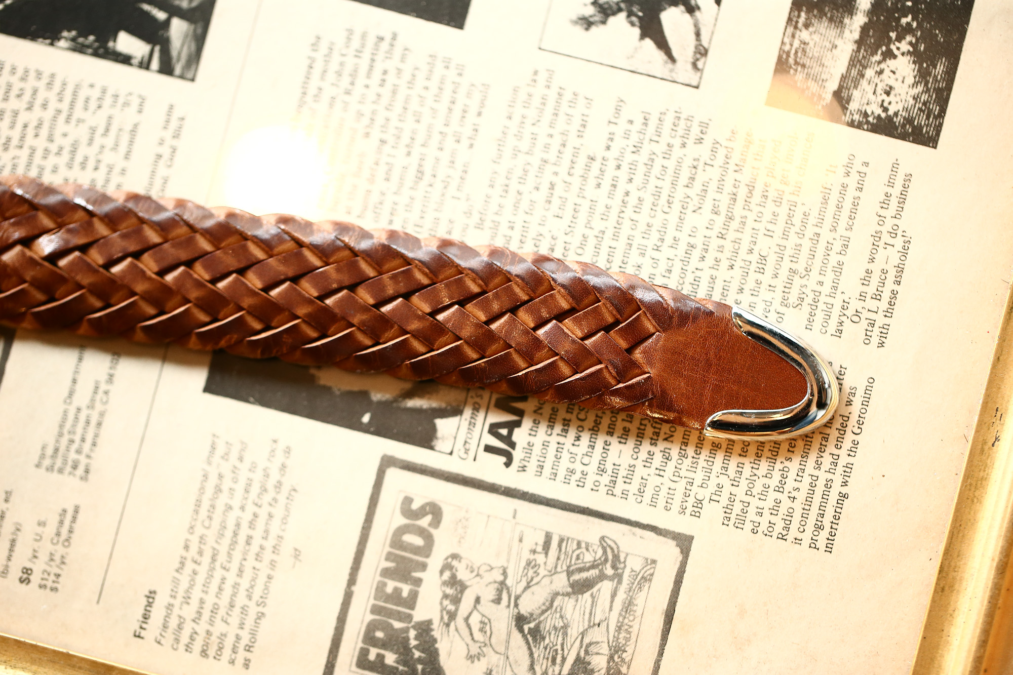 J&M DAVIDSON (ジェイアンドエムデヴィッドソン) ENVELOPE BUCKLE TIP END PLAITED BELT 30MM (エンベロープバックルチップエンドプレーテッドベルト 30mm) 1364 CALF LEATHER (カーフレザー) プンターレ メッシュベルト TAN (タン・290) Made in italy (イタリア製) 愛知 名古屋 Alto e Diritto アルト エ デリット jmdavidson ジェイエムデヴィッドソン ベルト メッシュ